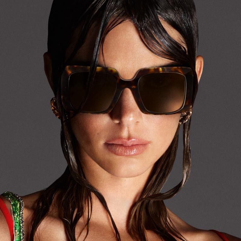 Versace Versace VE4405 108/73 Sunglasses Havana Square Frame Size ONE SIZE - 7 Thumbnail