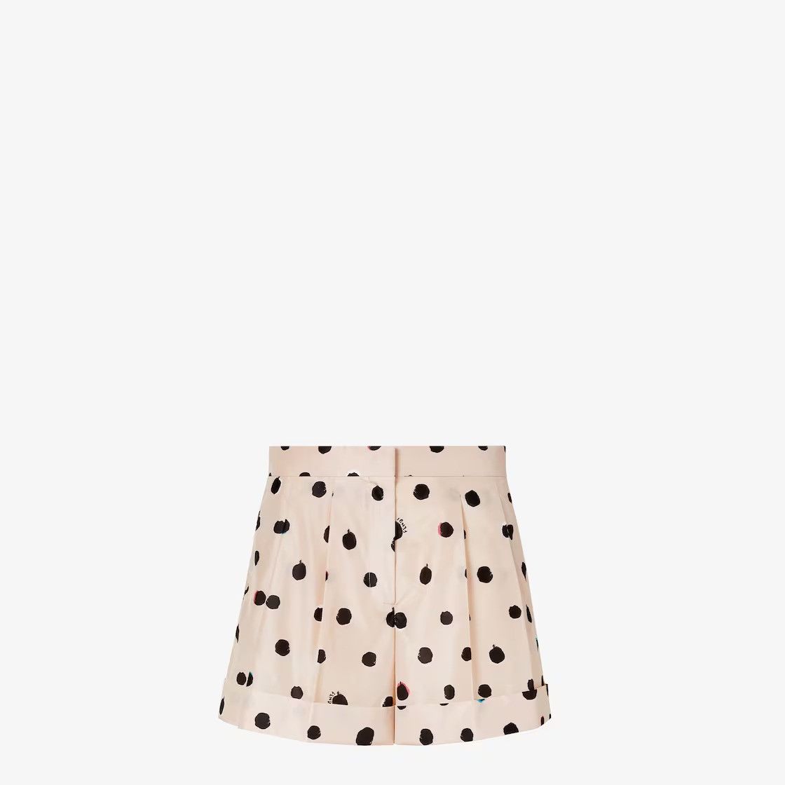Fendi os11x0526 Polka Dots Silk Pleated Short in Pink/Black Size 28" / US 6 / IT 42 - 1 Thumbnail