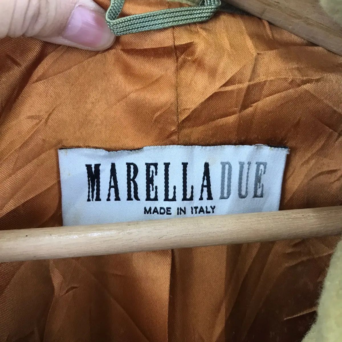 Vintage Vintage MARELLADUE Italian Brand Khaki Wool Oversize Coat Size US XXL / EU 58 / 5 - 3 Thumbnail