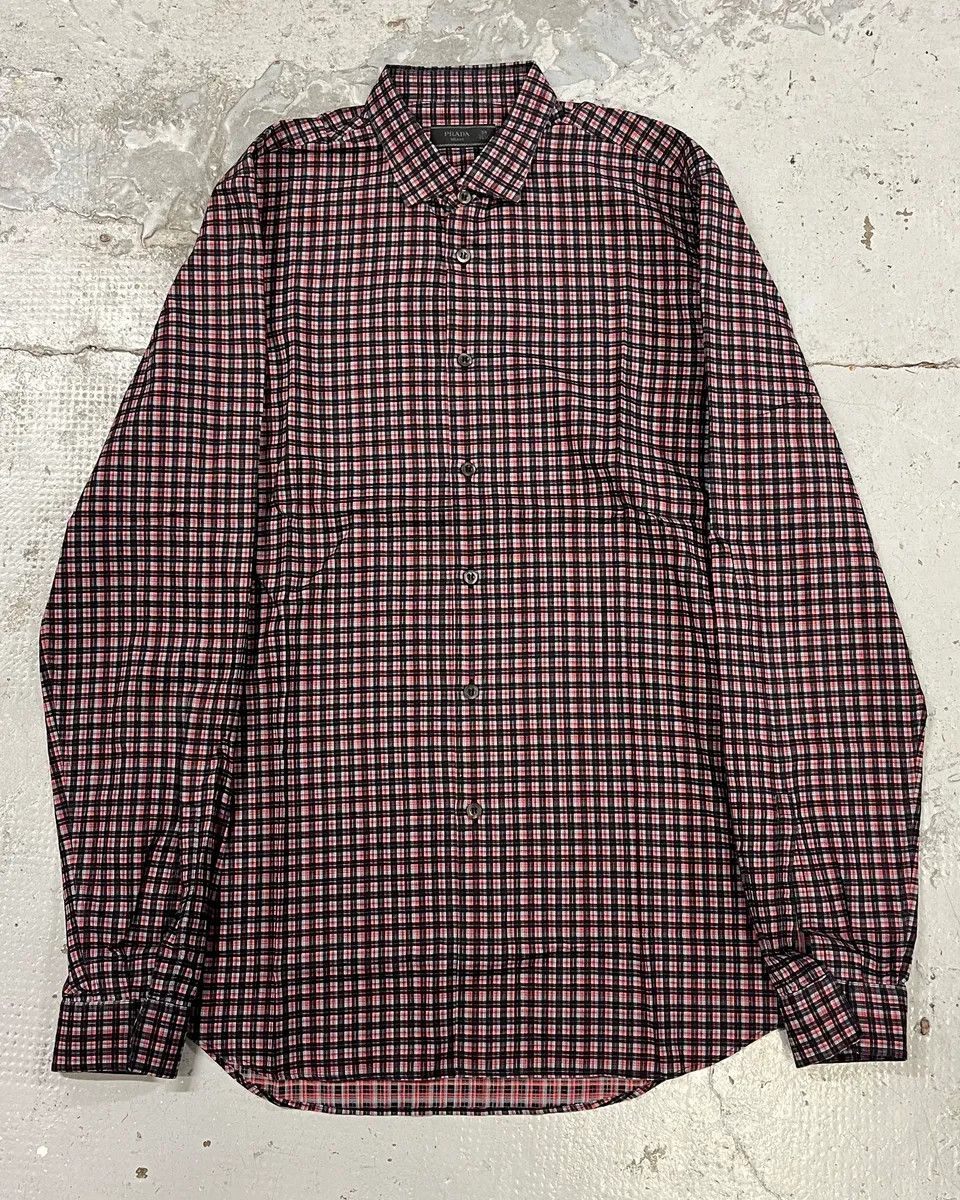 Prada 2000s Prada Black & Red Checkered Shirt Size US M / EU 48-50 / 2 - 1 Thumbnail