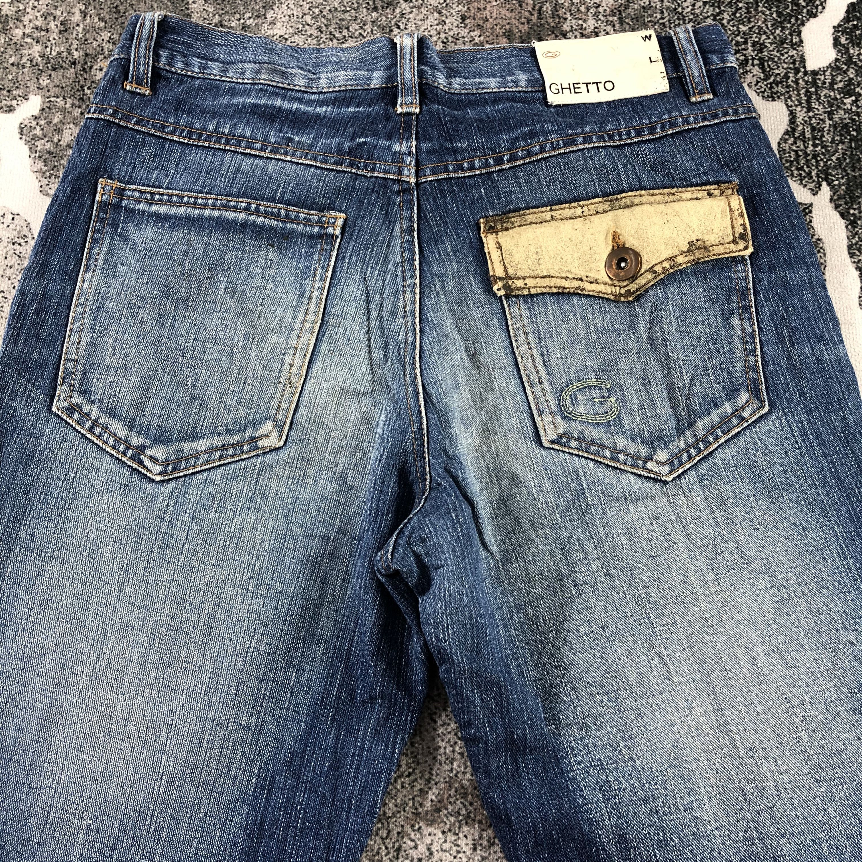Japanese Brand Ghetto Jeans Faded Blue Ripped Denim KJ1350 Size US 30 / EU 46 - 4 Thumbnail