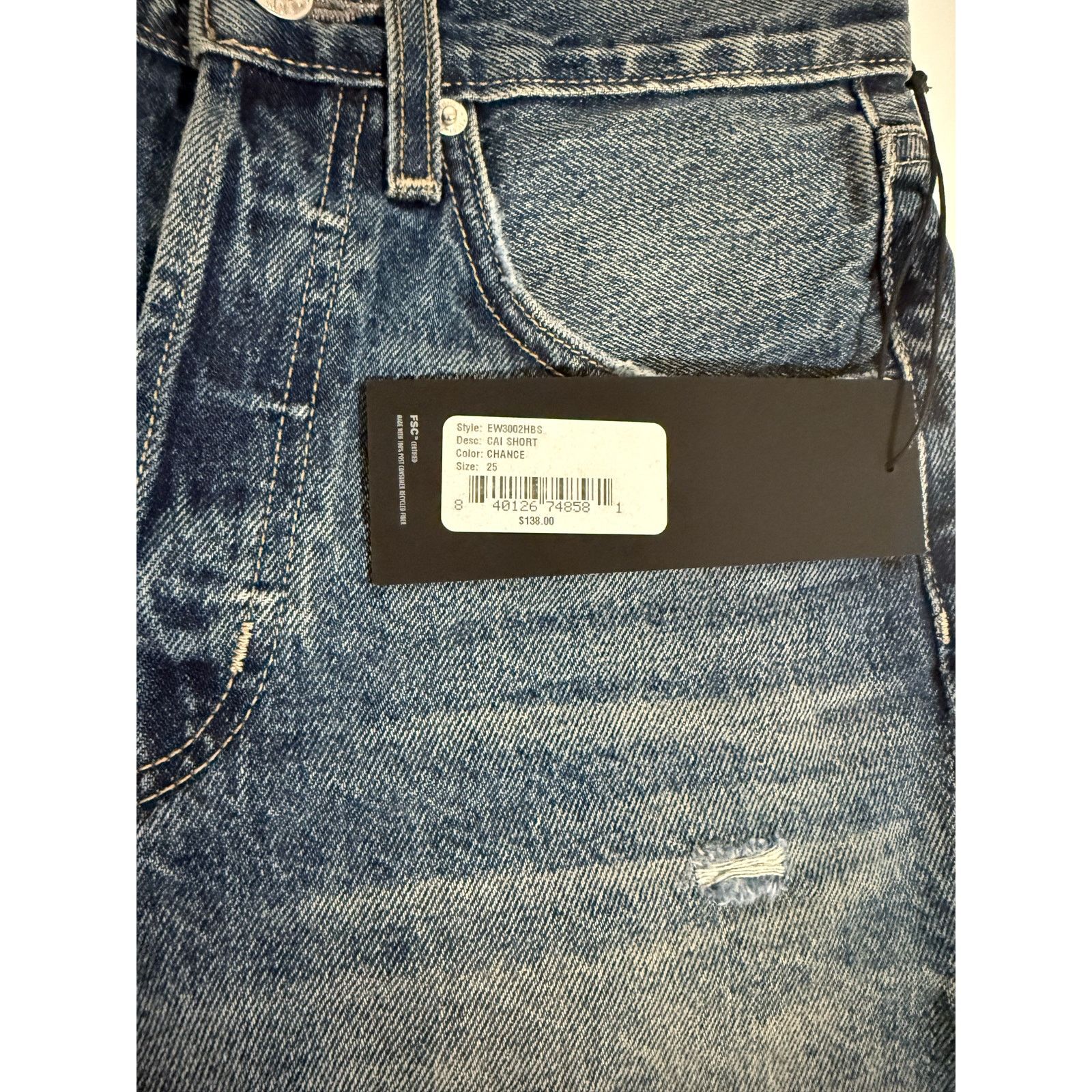 Edwin $138 New Edwin Cai Cut off Denim Shorts - Chance - 25 Size 25" / US 0 / IT 36 - 6 Thumbnail