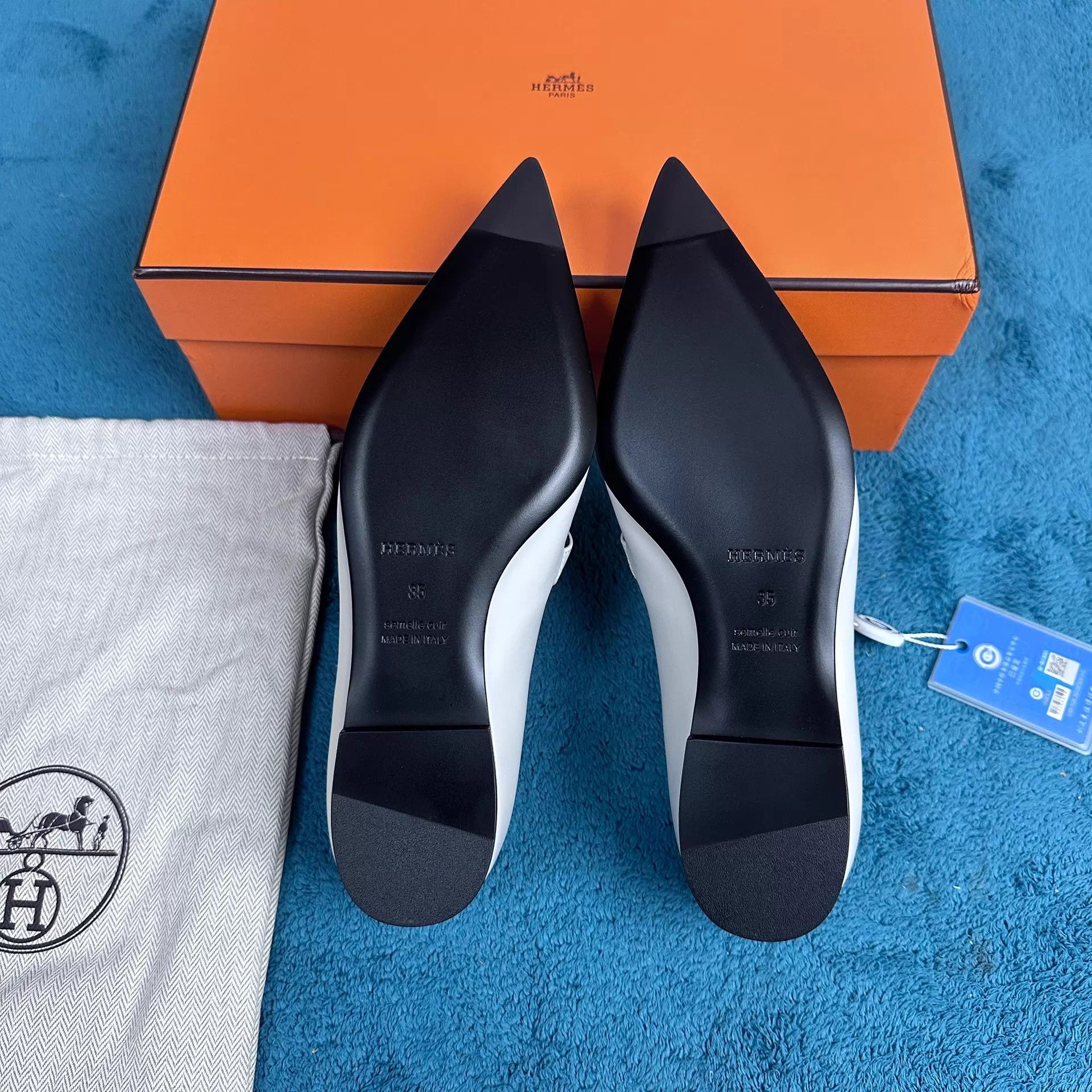 Hermes Hermès Kelly Calf Pointed Light Gray Shoes 35 New Size US 4.5 / IT 34.5 - 5 Thumbnail