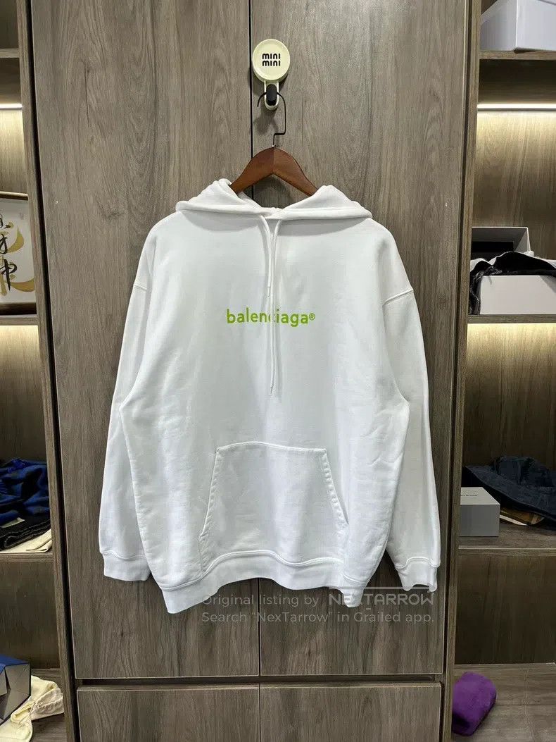 Balenciaga Balenciaga Email Logo White and Green Hoodie Size US S / EU 44-46 / 1 - 1 Thumbnail