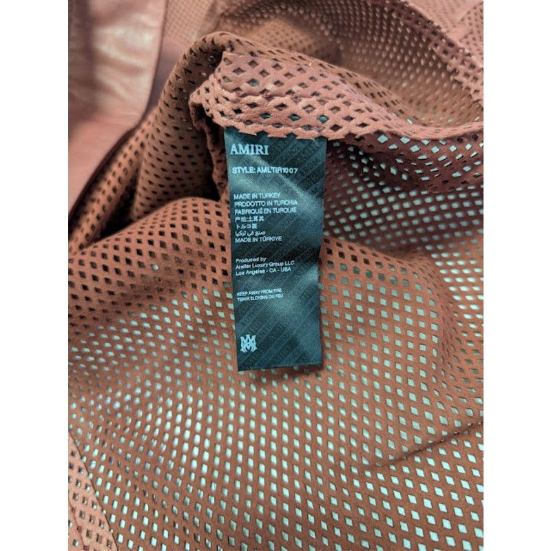 Amiri o1rshd1 MA Perforated Baseball Shirt in Sun Dried Tomato Size US M / EU 48-50 / 2 - 17 Thumbnail