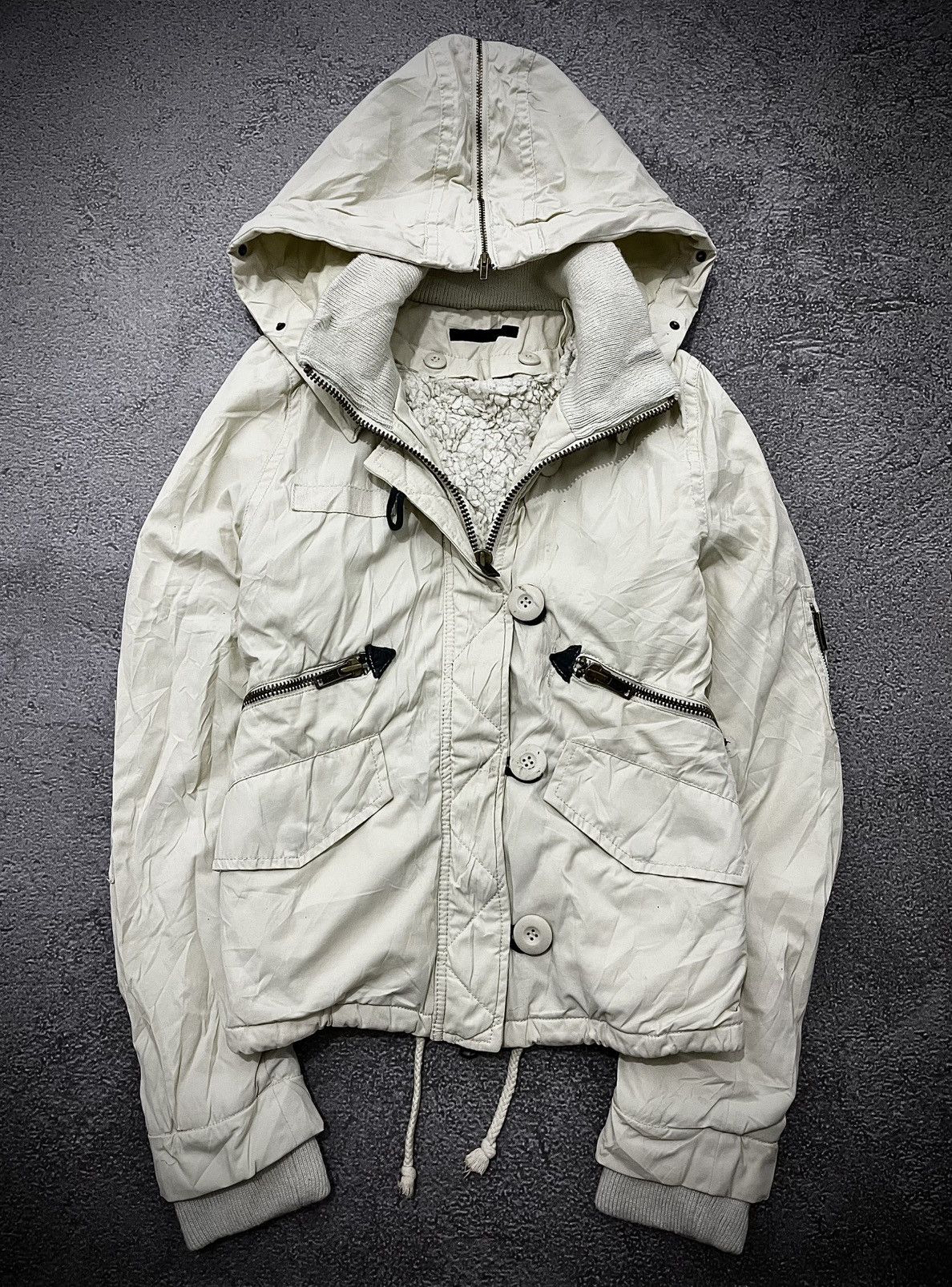MOUSSY 2000s Moussy Milky White Jacket Size US M / EU 48-50 / 2 - 2 Thumbnail
