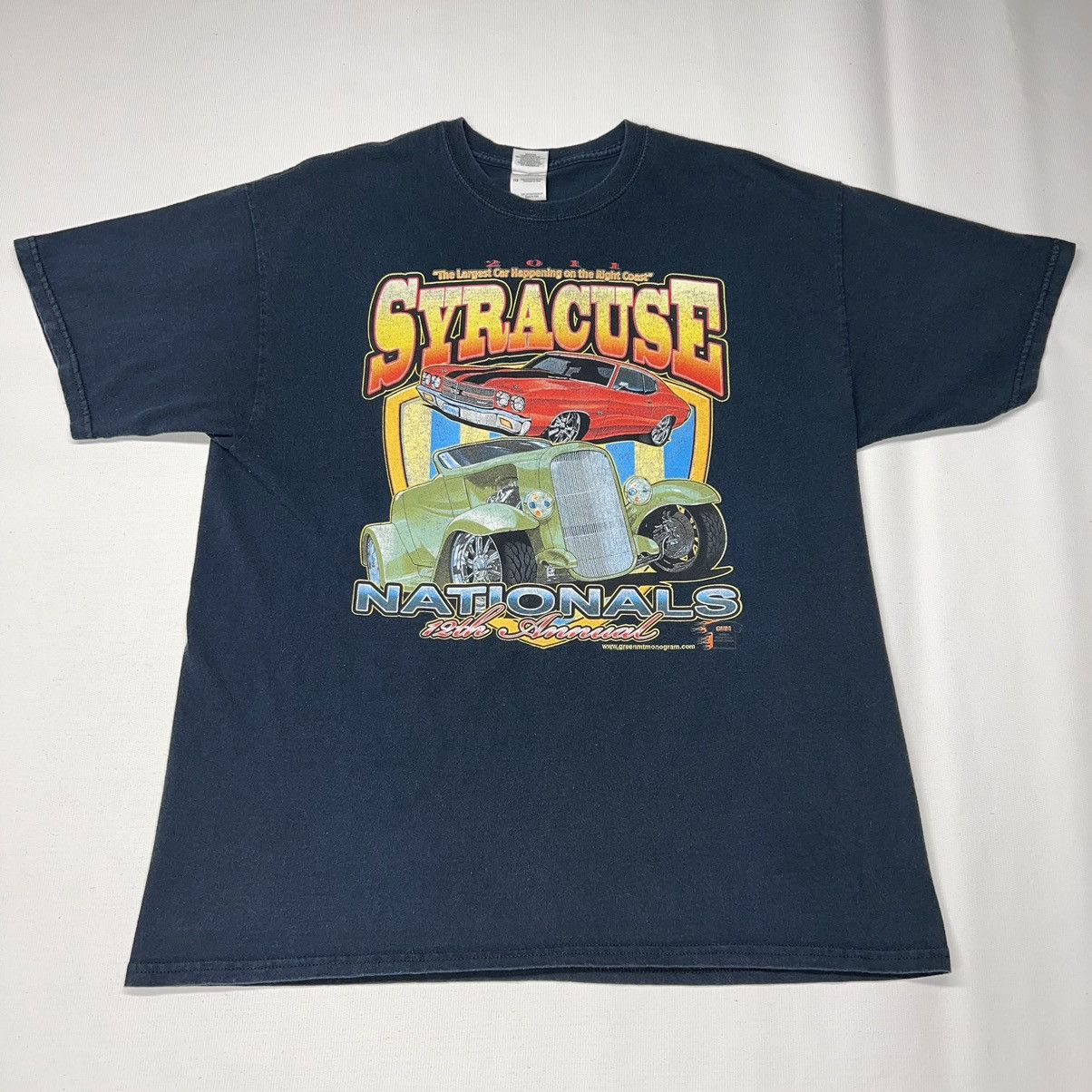 Gildan × Vintage VTG Car Tee Shirt Black Hot Rod Classic Syracuse Graphic Size US XL / EU 56 / 4 - 2 Thumbnail