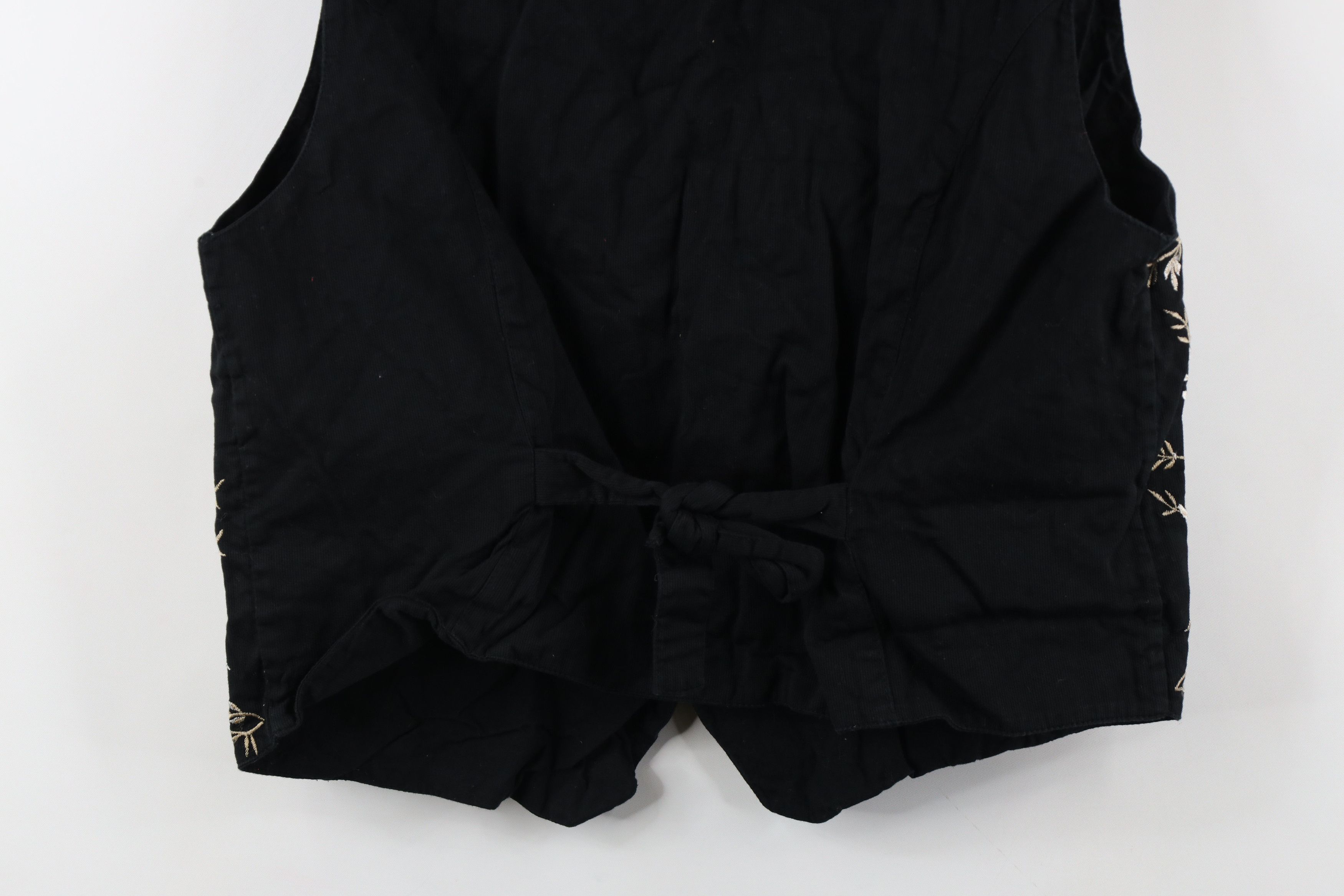 Vintage Vintage 90s Streetwear Embroidered Flower Leaf Tie Back Vest Size M / US 6-8 / IT 42-44 - 12 Thumbnail