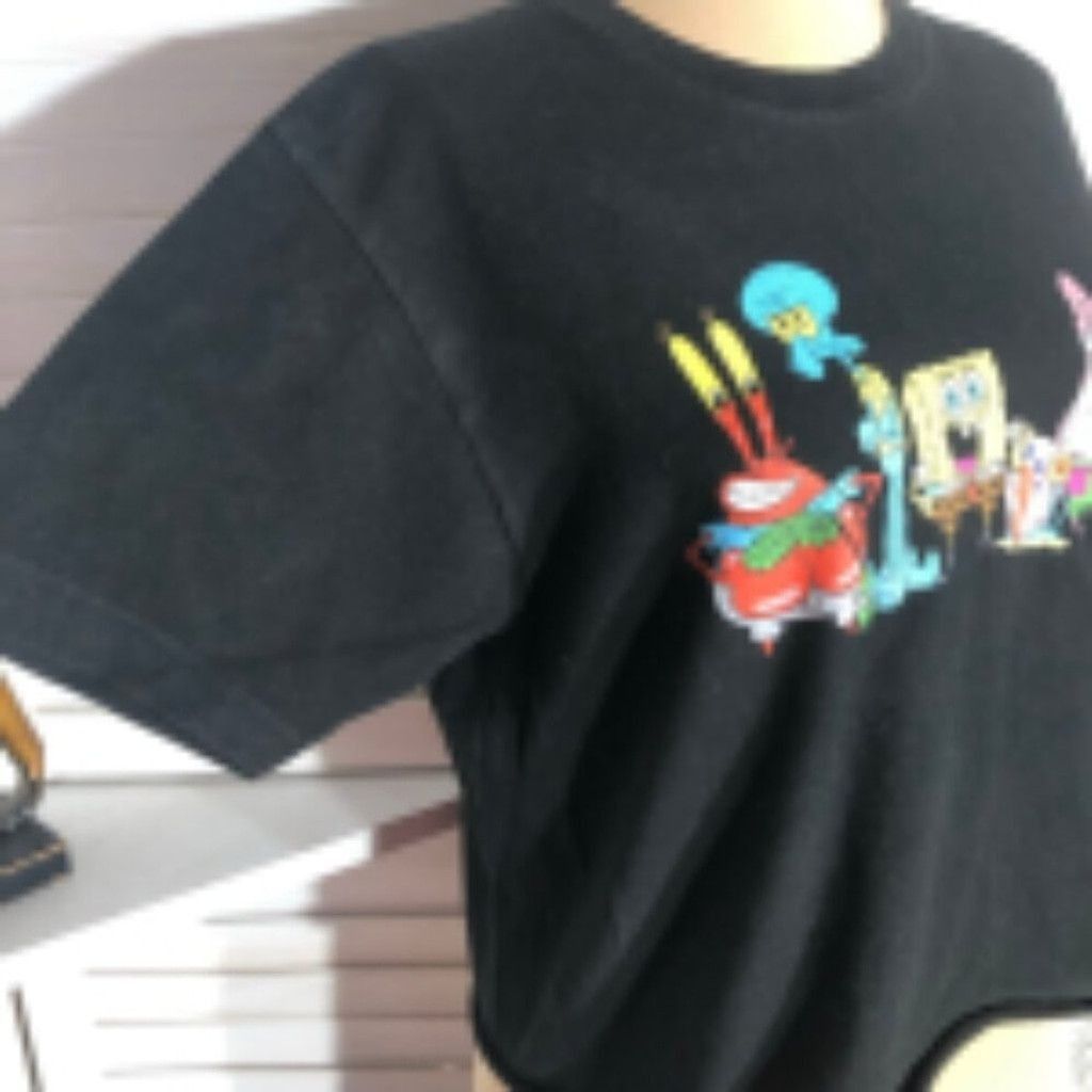 Nickelodeon Nickelodeon Cropped T-Shirt SpongeBob SquarePants Black sz M Size M / US 6-8 / IT 42-44 - 5 Thumbnail