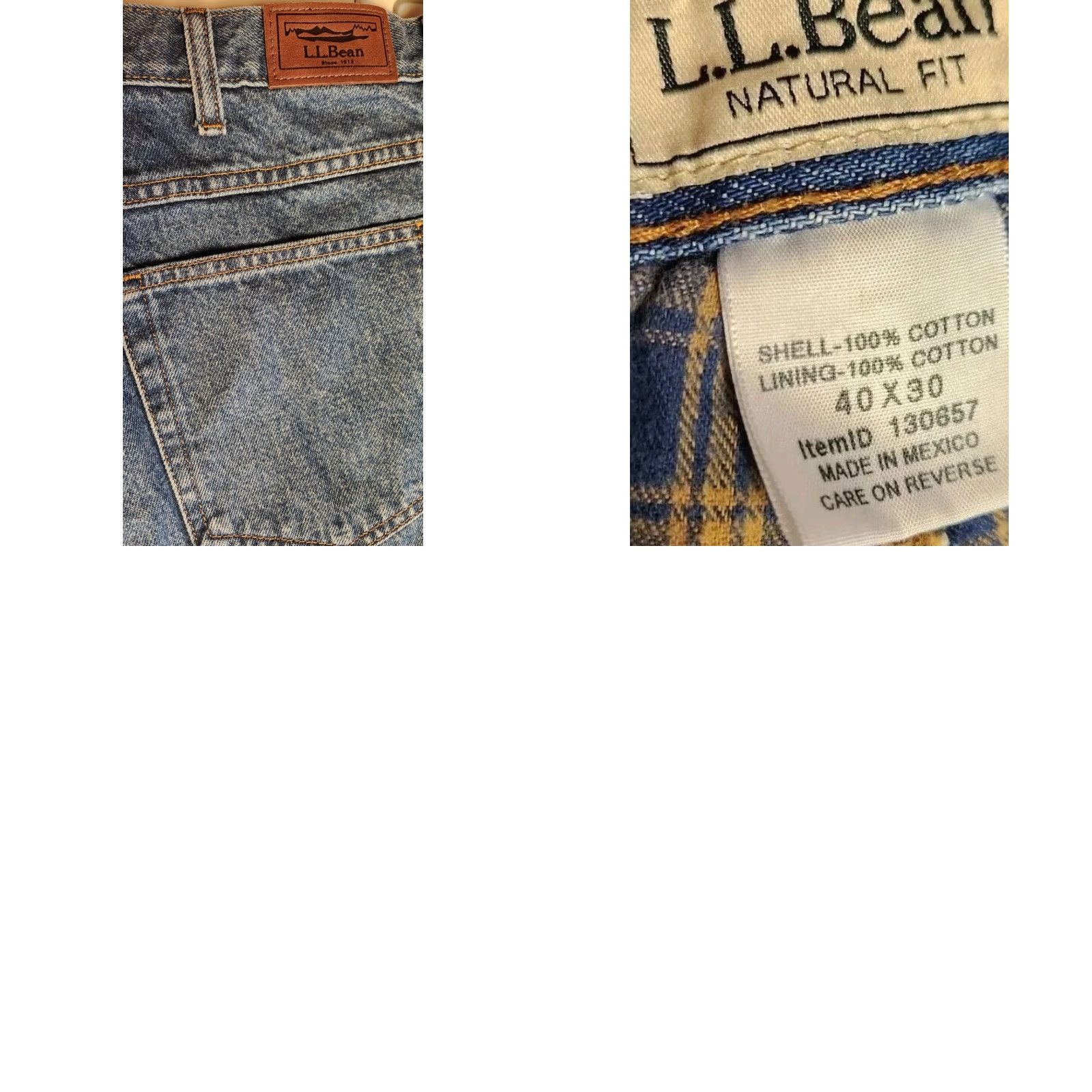 Vintage VINTAGE L.L. BEAN Jeans Men’s 40x30 Lined Plaid Denim 5-Pocket Straight Blue Natural Fit Sizes 40 Mens Size US 40 / EU 56 - 8 Thumbnail