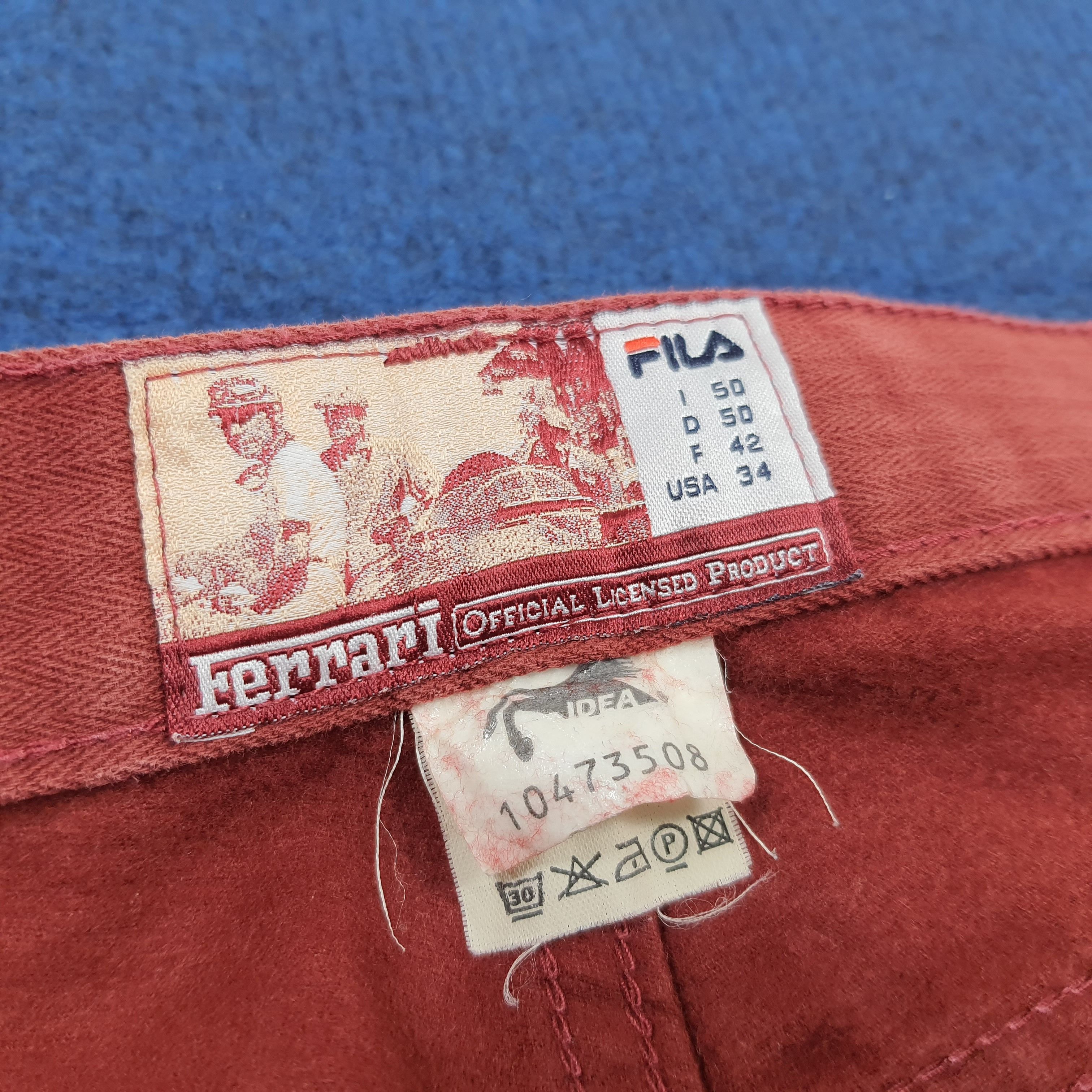 Fila Rare Vintage FERRARI x FILA Red Denim Pants Italy C297N8 Size US 31 - 8 Thumbnail