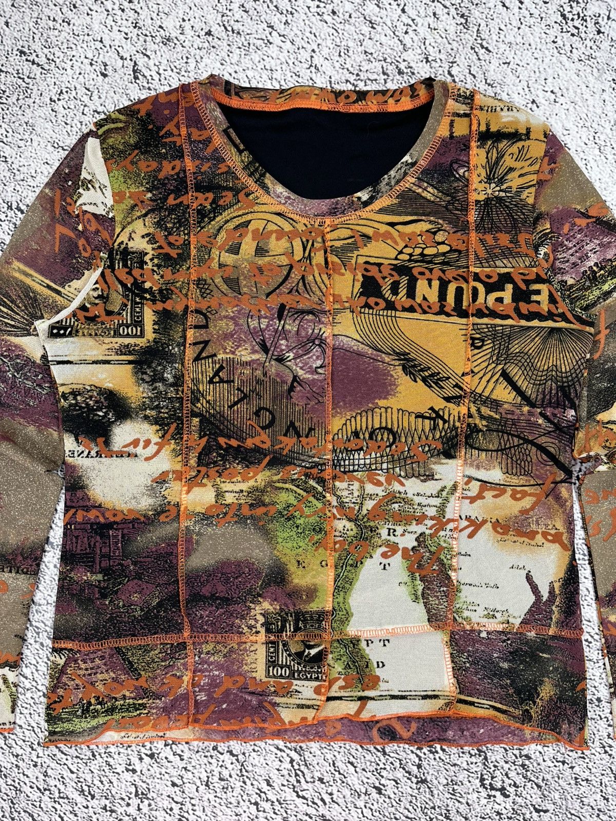 Japanese Brand Vintage JPG Style AOP Mesh Longsleeve Top Japanese Glamour Size L / US 10 / IT 46 - 4 Thumbnail