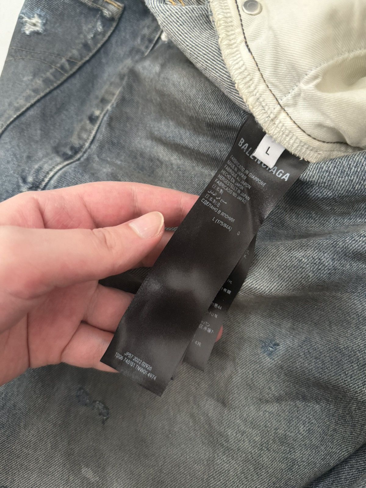 Balenciaga *RARE* Balenciaga SS23 Mud Oil Spilled Denim Baggy Version Size US 36 / EU 52 - 10 Thumbnail
