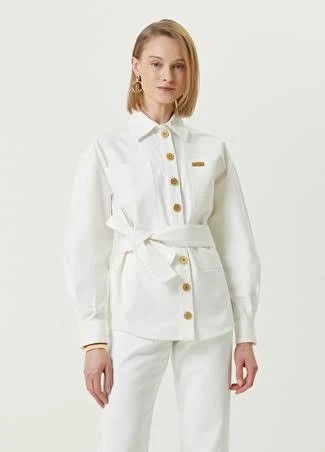 Balmain o1w1db10624 Denim Overshirt in White Size XXS / US 00 / IT 34 - 1 Thumbnail