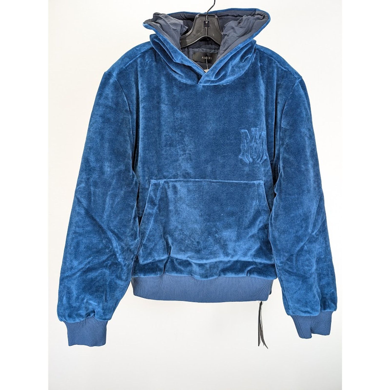 Amiri o1rshd1 Velour Hoodie in Blue Size US XL / EU 56 / 4 - 2 Thumbnail