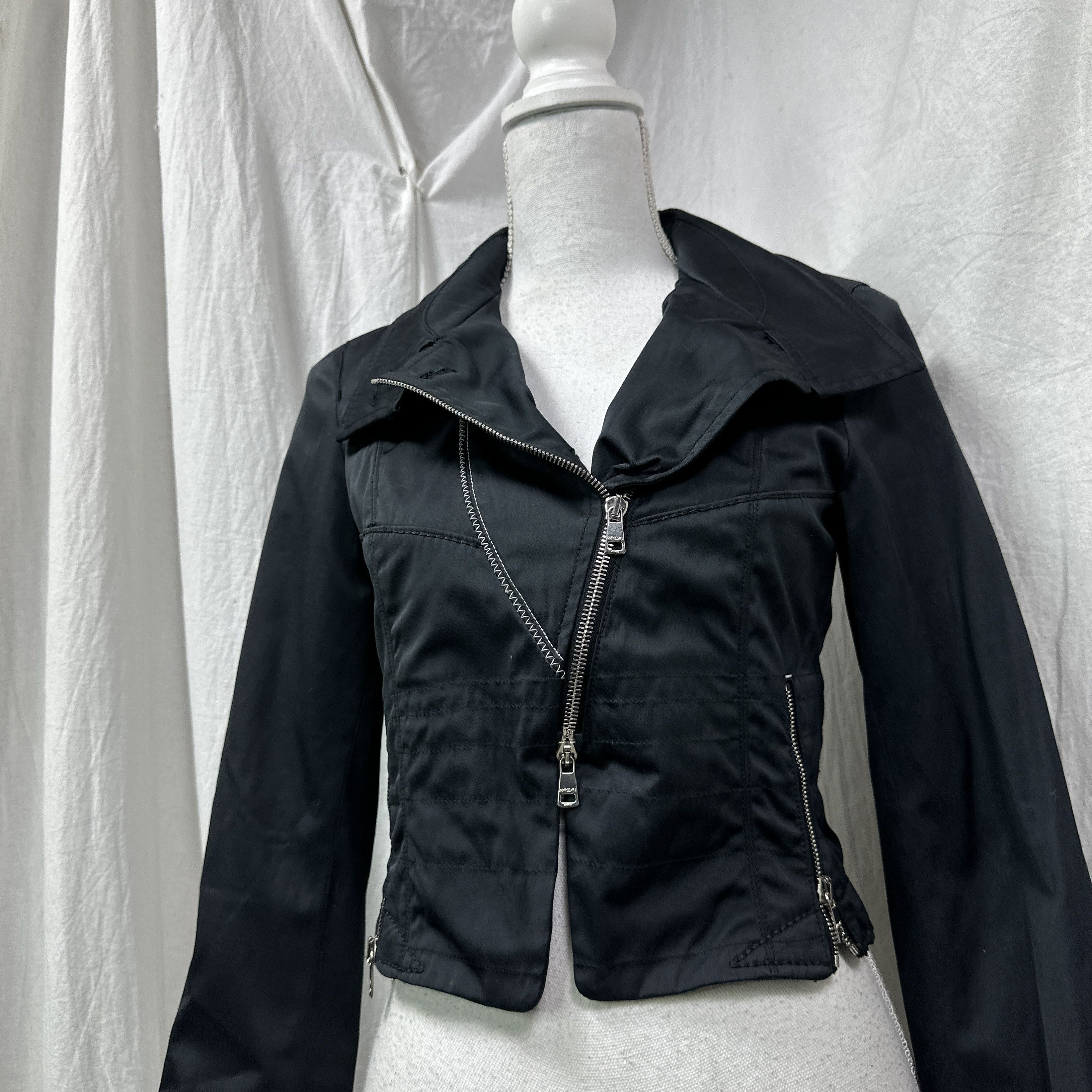 Vintage Vintage Marc Cain Multi Zip Asymmetrical Jacket Y2K Size S / US 4 / IT 40 - 2 Thumbnail