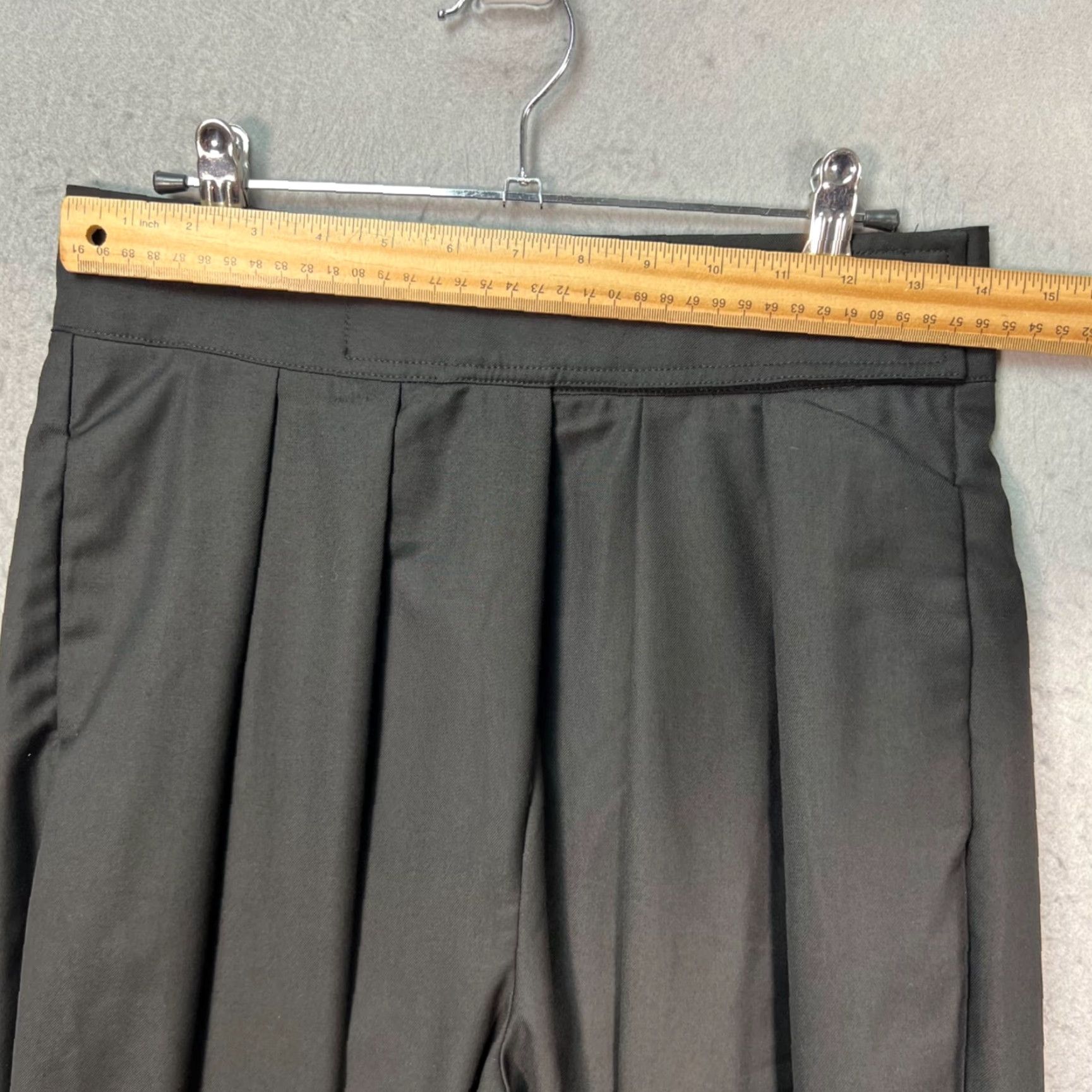 Vintage Commense Womens Medium Black Pleated Trousers Polyester Blend Pants Woman Dress Pants Wide-Leg Size 32" / US 10 / IT 46 - 5 Thumbnail