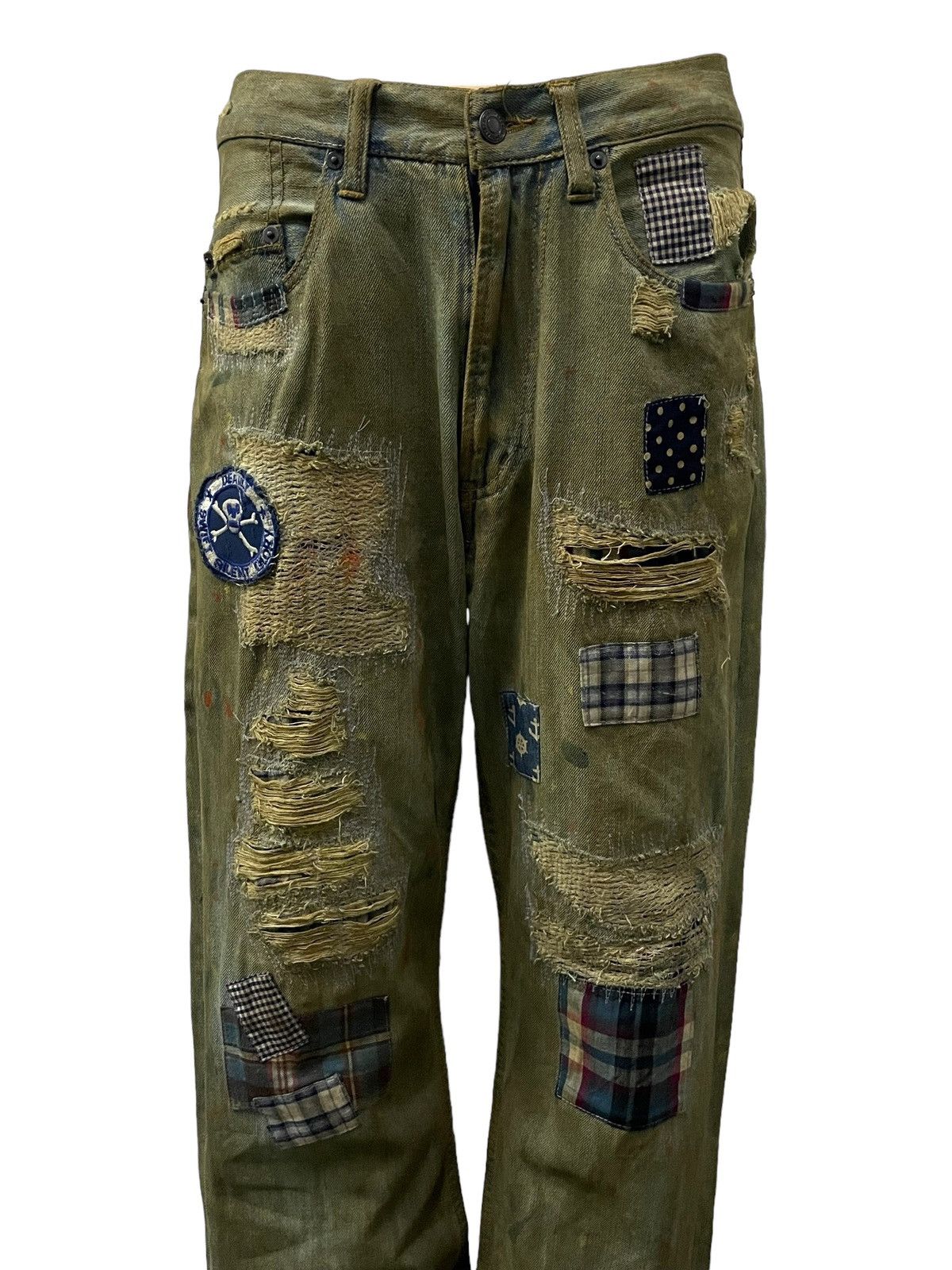 Japanese Brand × Junya Watanabe Junya Watanabe Style Patch Work Mud Wash Trompel’oiel Jeans Size US 30 / EU 46 - 5 Thumbnail