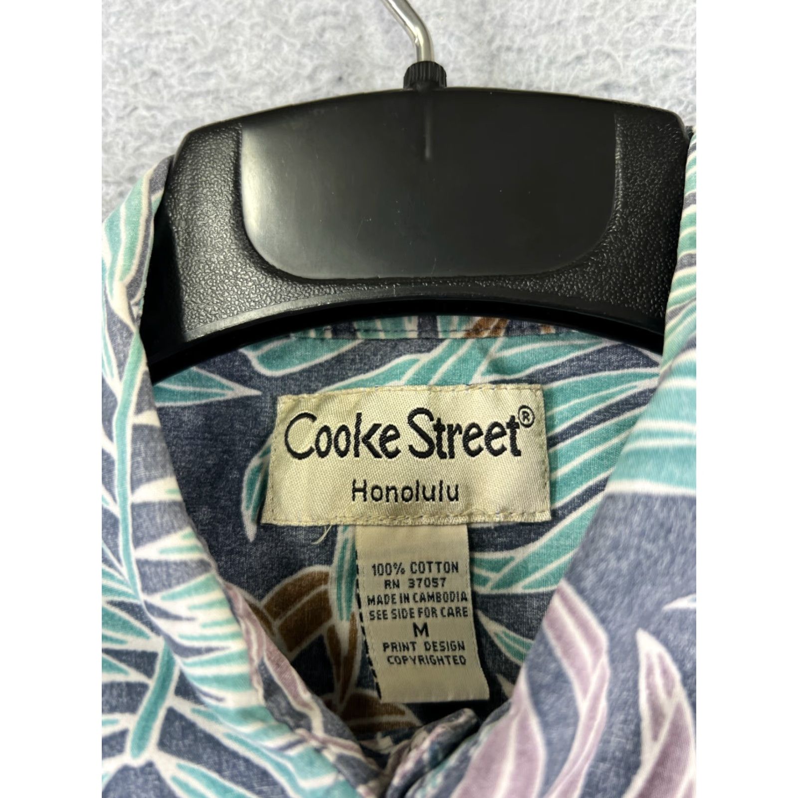 Vintage Cooke Street Shirt Men M Blue Floral Short Sleeve Cotton Hawaiian Vacation Size US M / EU 48-50 / 2 - 3 Thumbnail