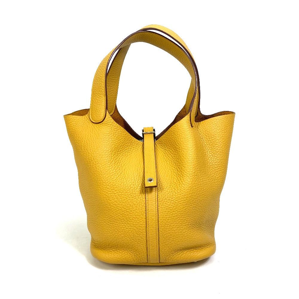 Hermes Hermes Picotin Rock Mm 22 Briefcase Tote Bag Handbag Trillon Clemence Women Jeanne Ambre X Silver Hardware Yellow Size ONE SIZE - 1 Thumbnail