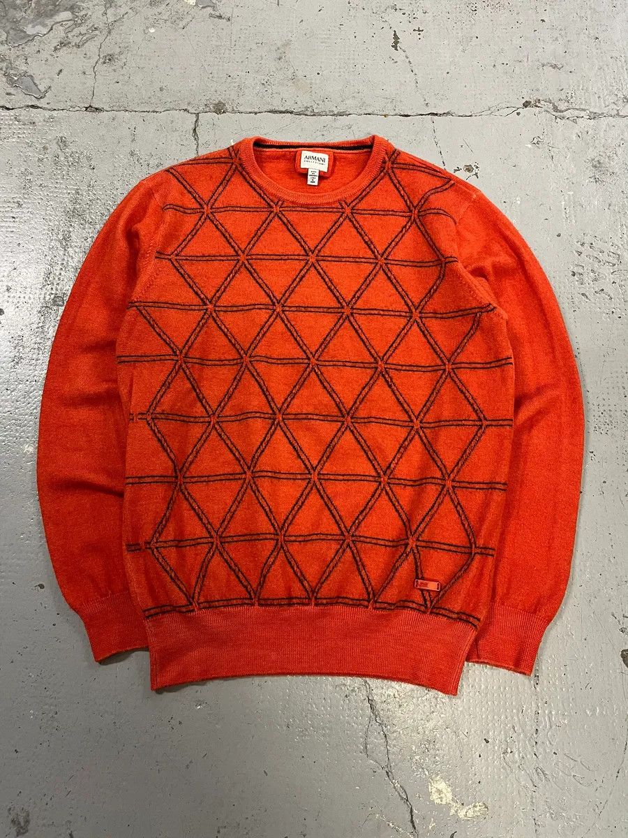 Armani Collezioni AW2014 Armani Collezioni Orange Abstract Sweater Size XS / US 0-2 / IT 36-38 - 1 Thumbnail