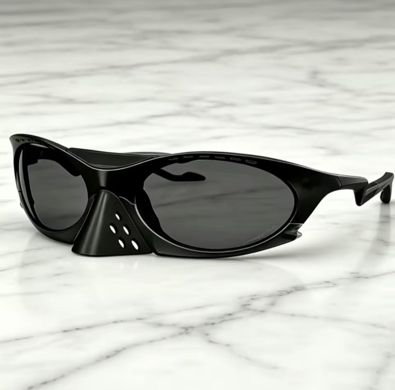 Other Men Women Wraparound Sunglasses Shield Sport UV400 Black Y2K Size ONE SIZE - 2 Thumbnail