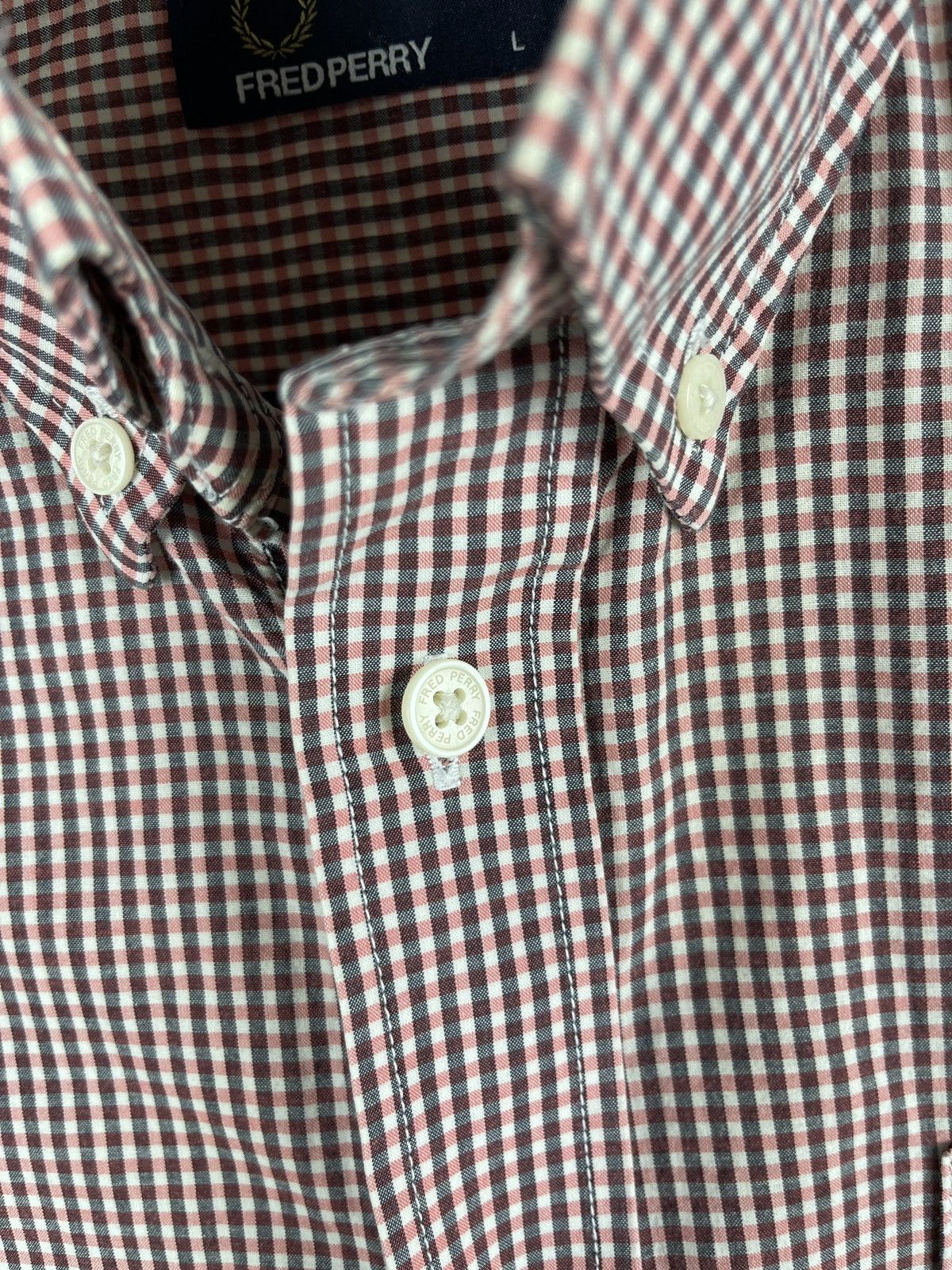 Fred Perry Fred Perry red checkered long sleeve cotton shirt Size US L / EU 52-54 / 3 - 12 Thumbnail