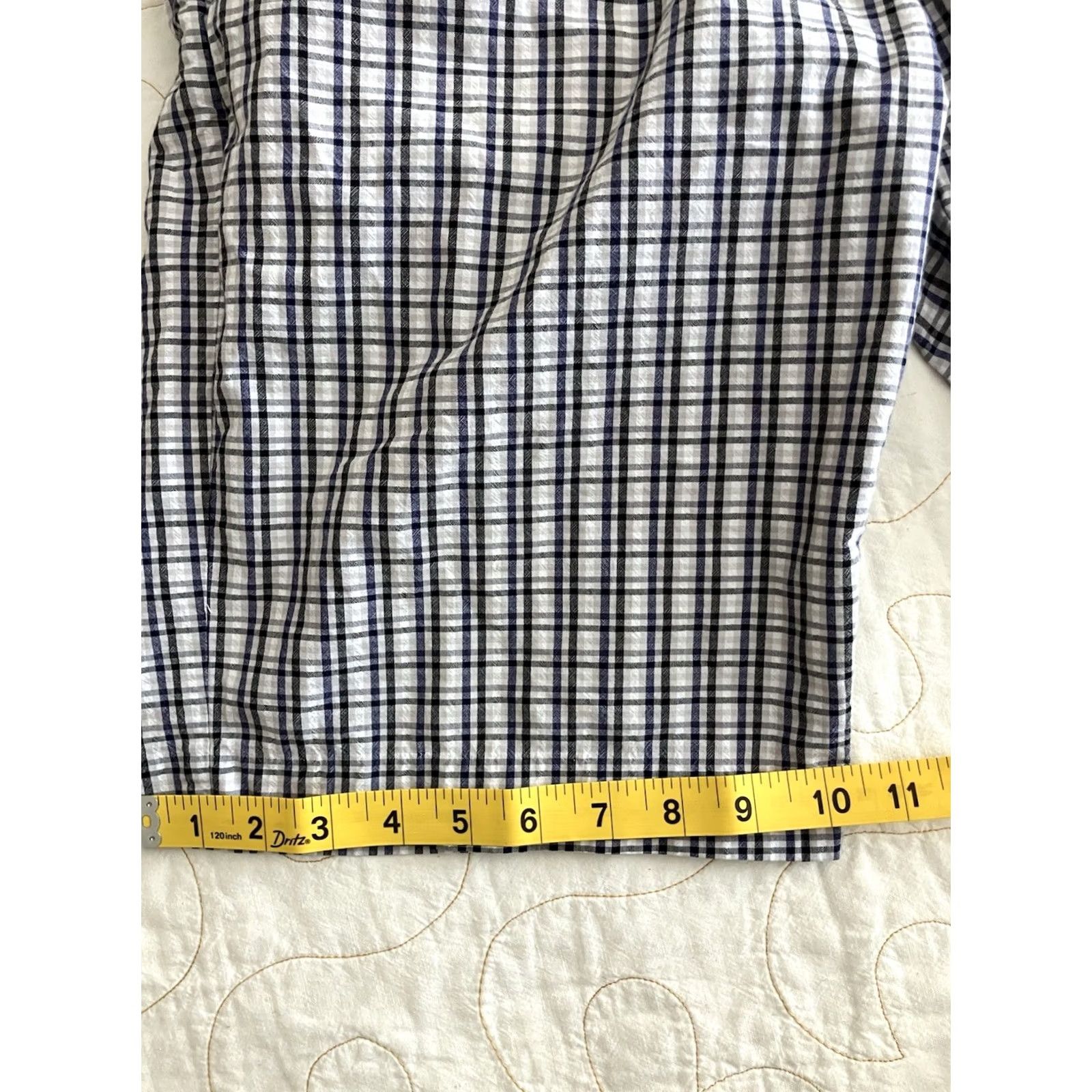 Saks Fifth Avenue Saks Fifth Avenue Threads Shorts Mens 32 Blue Plaid Flat Front Cotton Golf Casual Chino Pocketed Summer VINTAGE? Size US 32 / EU 48 - 4 Thumbnail