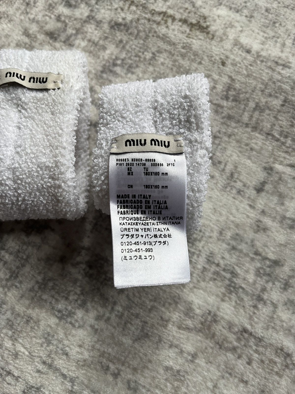 Miu Miu Miu Miu Terry Cloth Wristbands (unisex) Size ONE SIZE - 5 Thumbnail