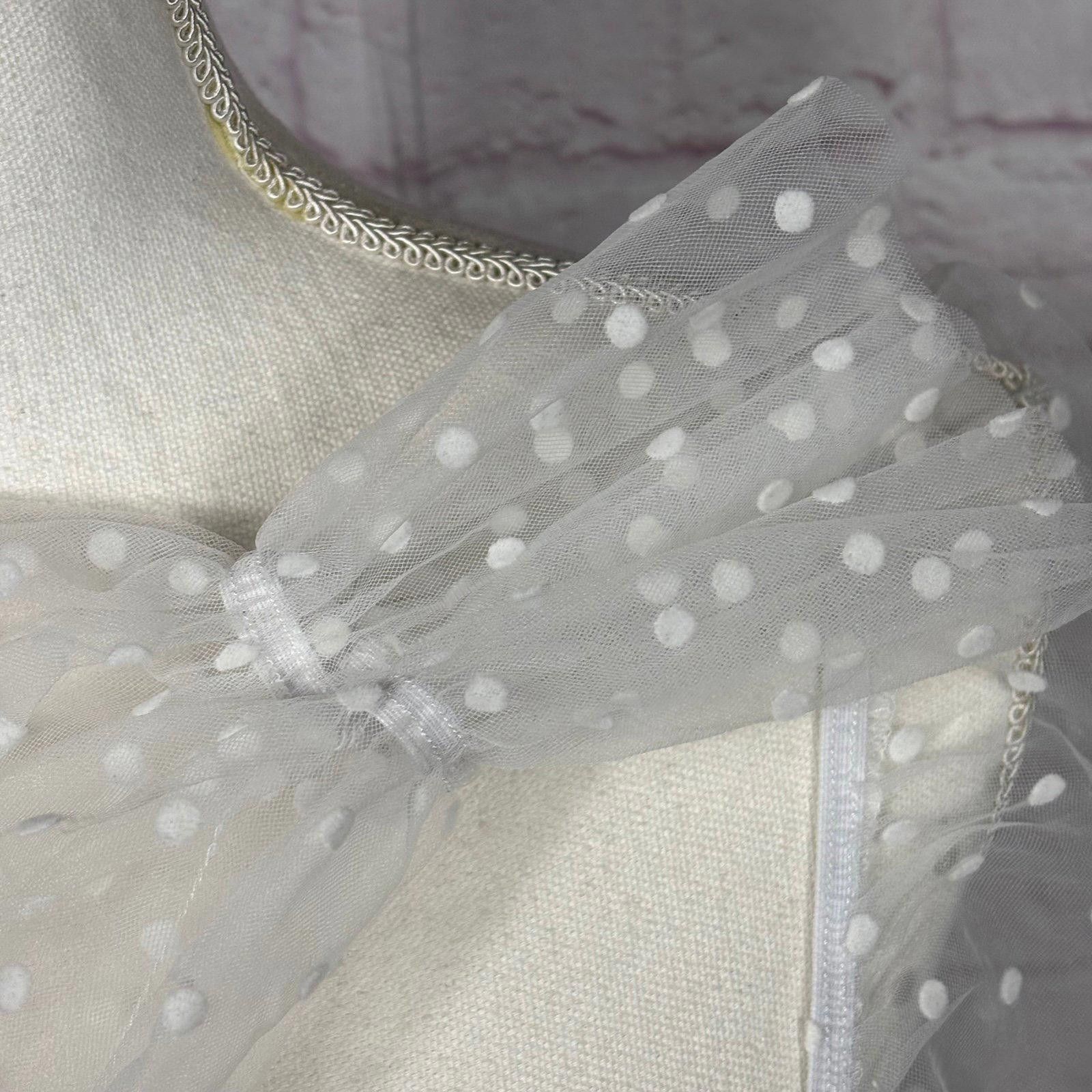 Other White Polka Dot Mesh Sleeve Fit & Flare Mini Dress Large Size L / US 10 / IT 46 - 4 Thumbnail