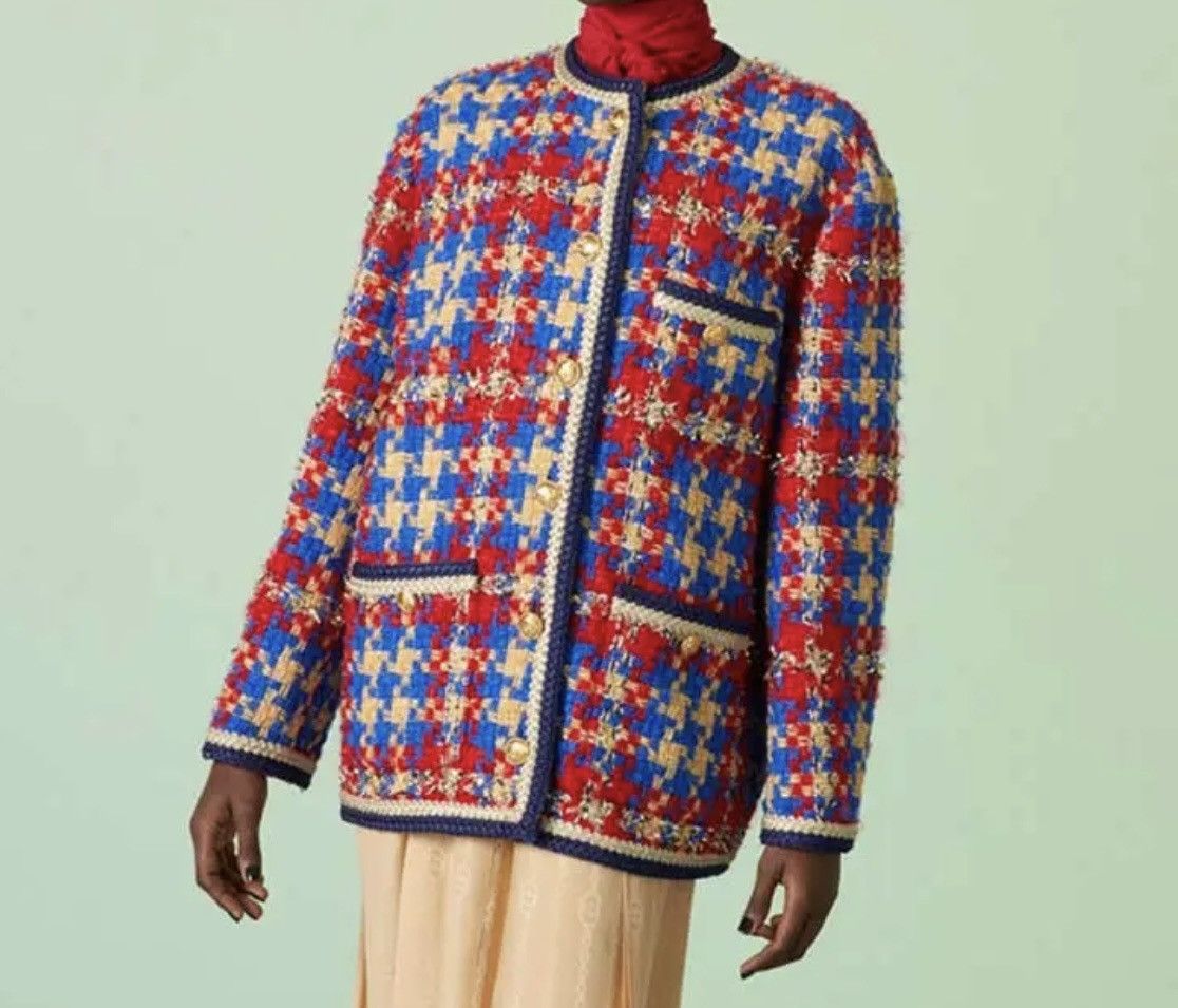 Gucci Gucci Lame Check Wool Tweed Jacket size IT 46 Size L / US 10 / IT 46 - 4 Thumbnail