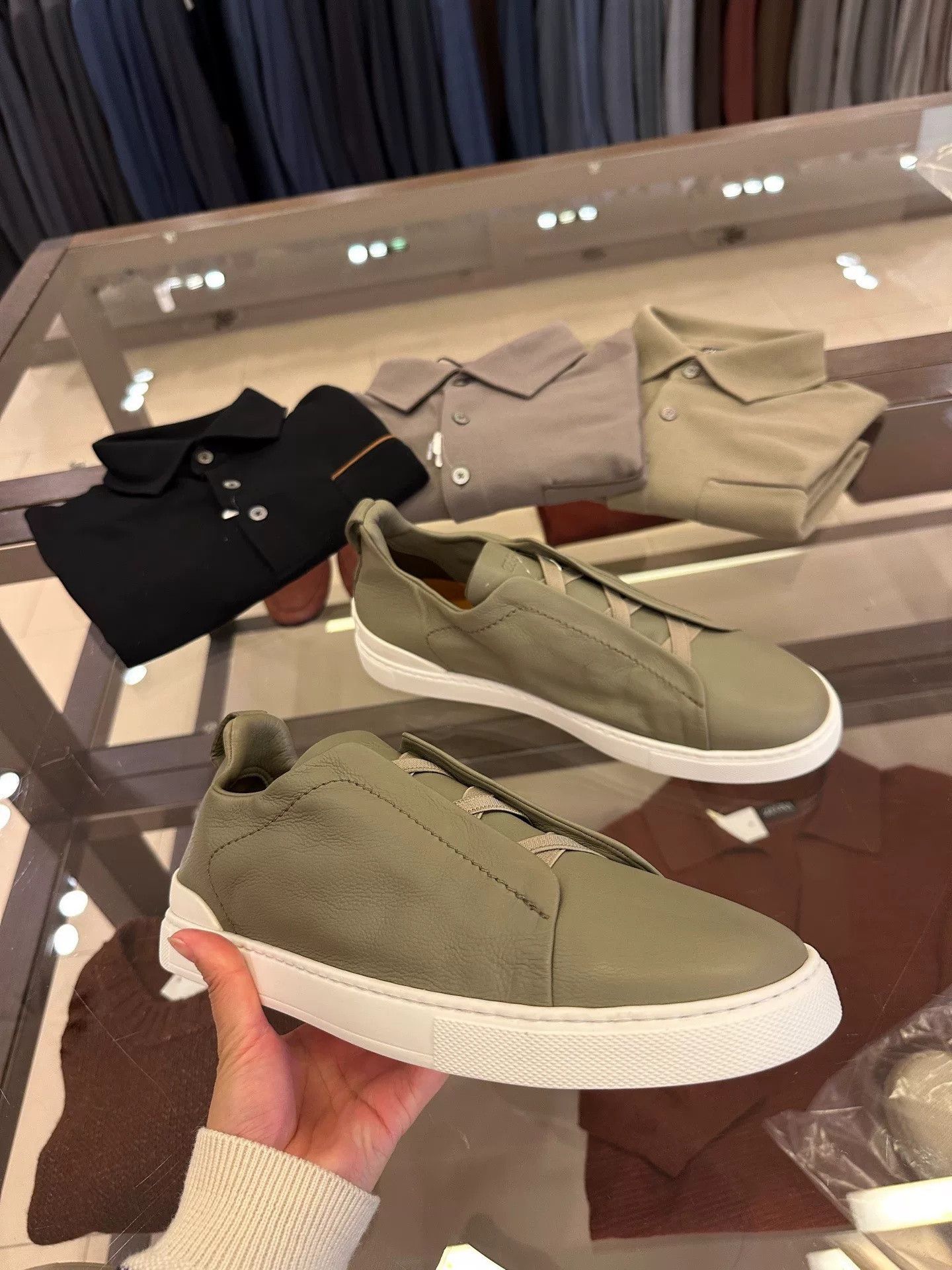 Ermenegildo Zegna Zegna Triple Stitch Leather Sneakers Size US 10.5 / EU 43-44 - 5 Thumbnail