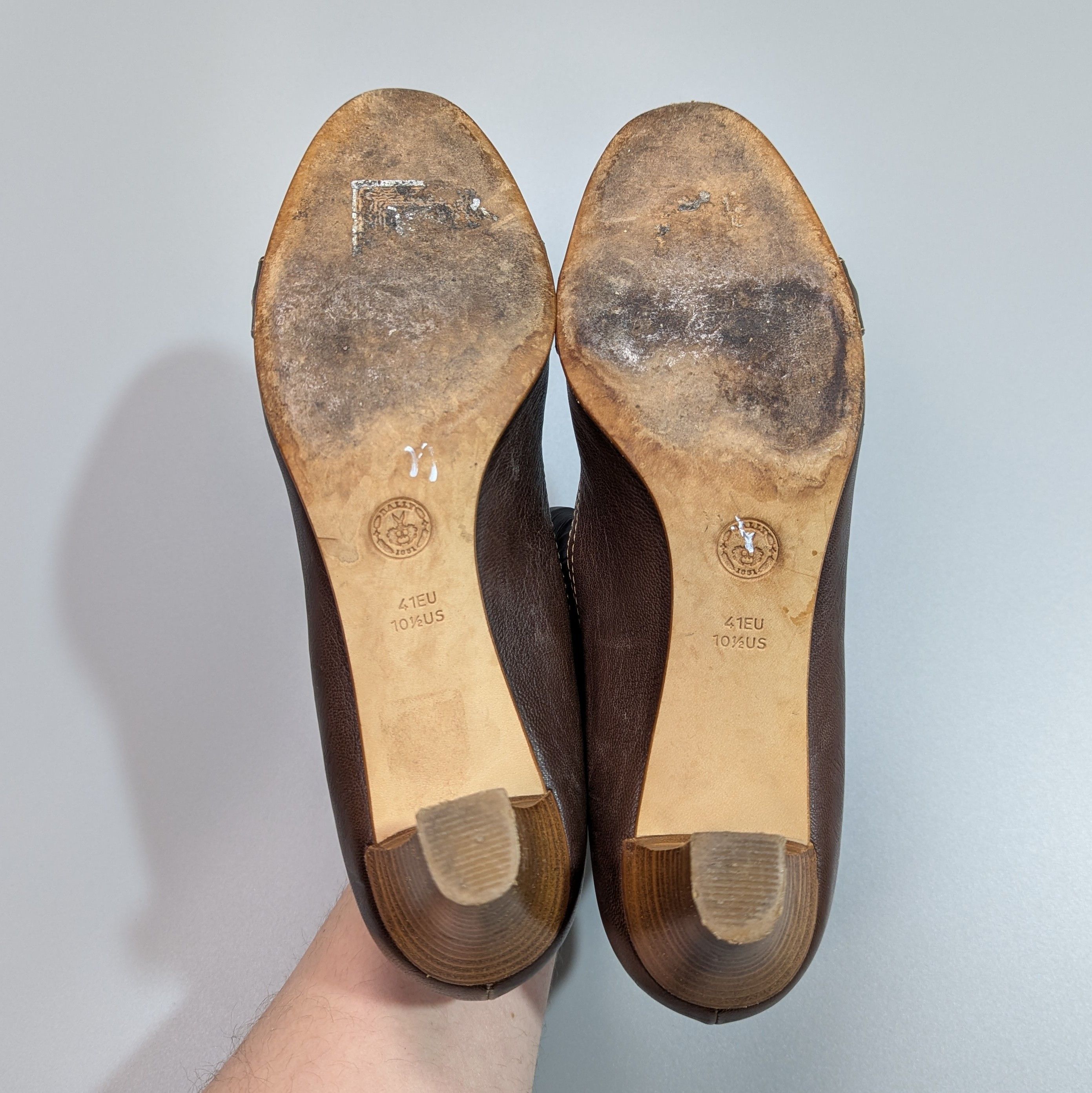 Bally BALLY Women's Leather Brown Open Luxury Shoes Size US 10.5 / IT 40.5 - 12 Thumbnail