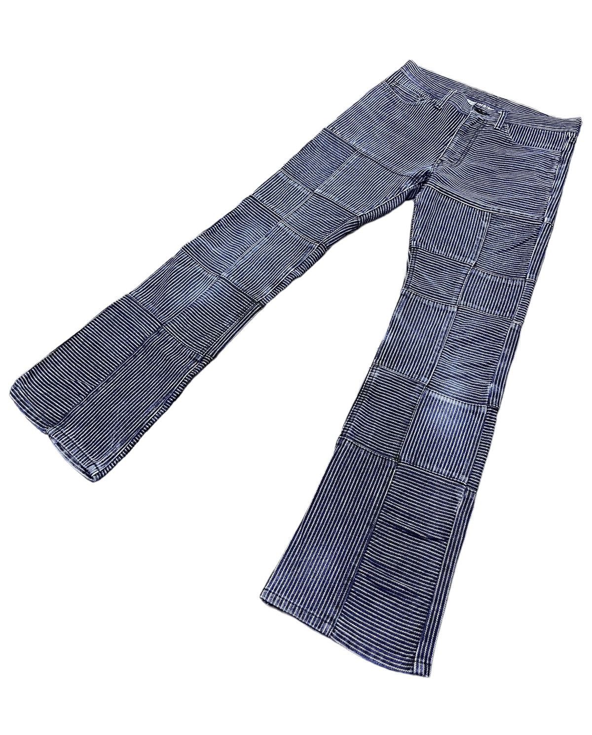Self Edge RUPERT THE DIFFERENCE Hickory Stripes Patchwork Flare Denim Size US 28 / EU 44 - 5 Thumbnail
