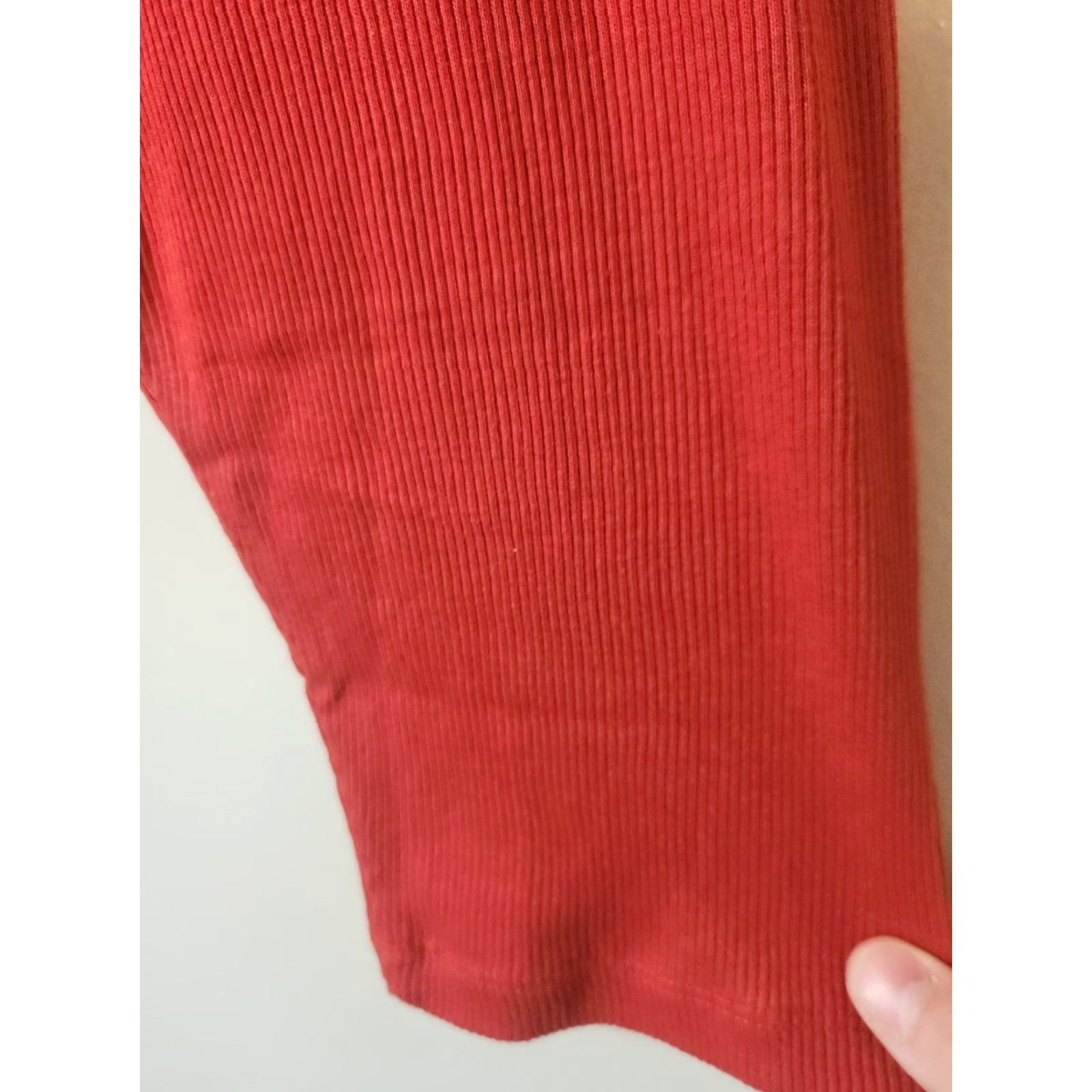 Vintage VINTAGE: No (omit) Woman Within Rust Orange Layered Look Henley Ribbed Tunic Top 4X Size XXL / US 16-18 / IT 52-54 - 4 Thumbnail