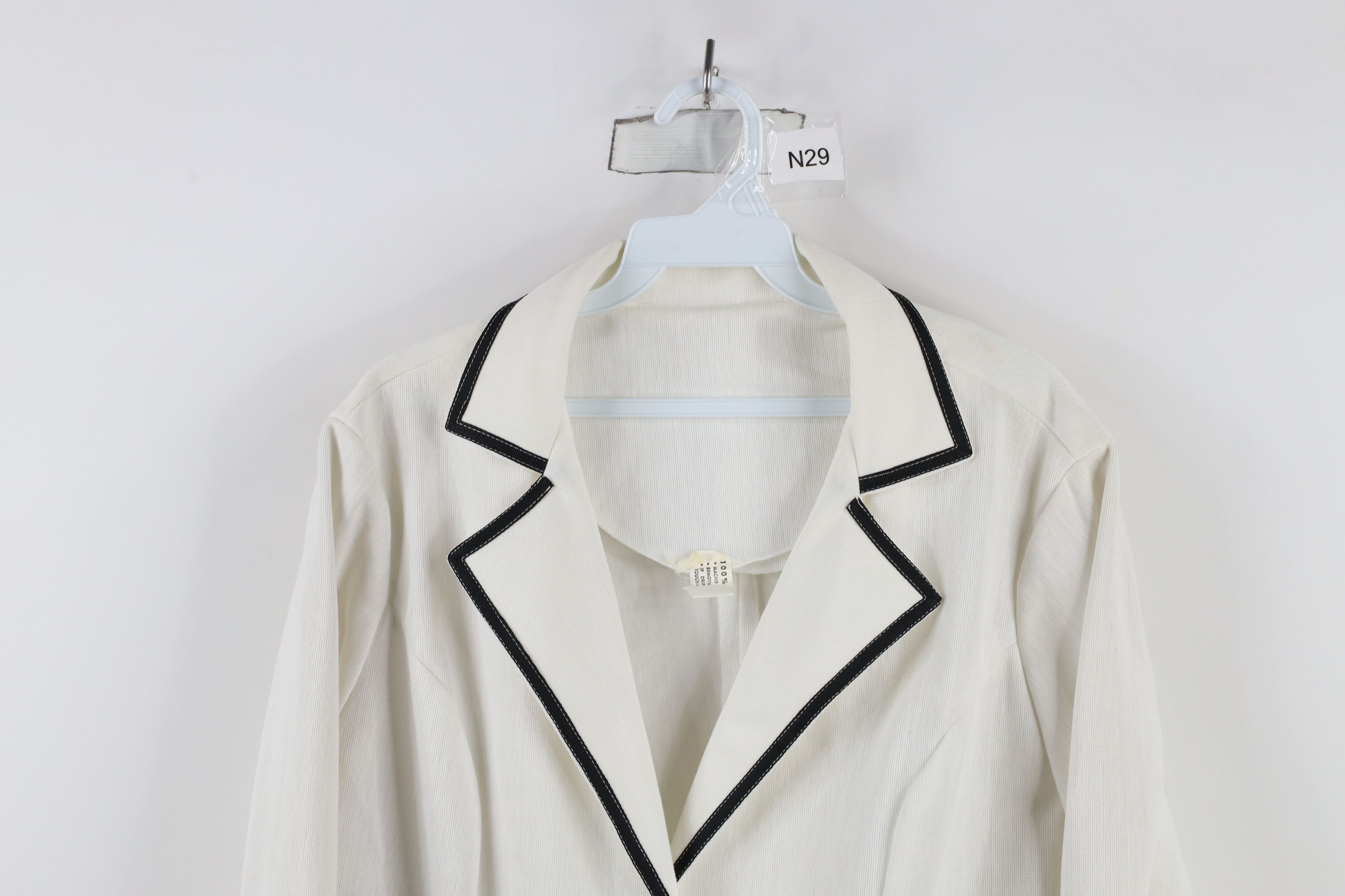 Vintage Vintage 70s Streetwear Ribbed Knit Blazer Jacket White USA Size L / US 10 / IT 46 - 2 Thumbnail