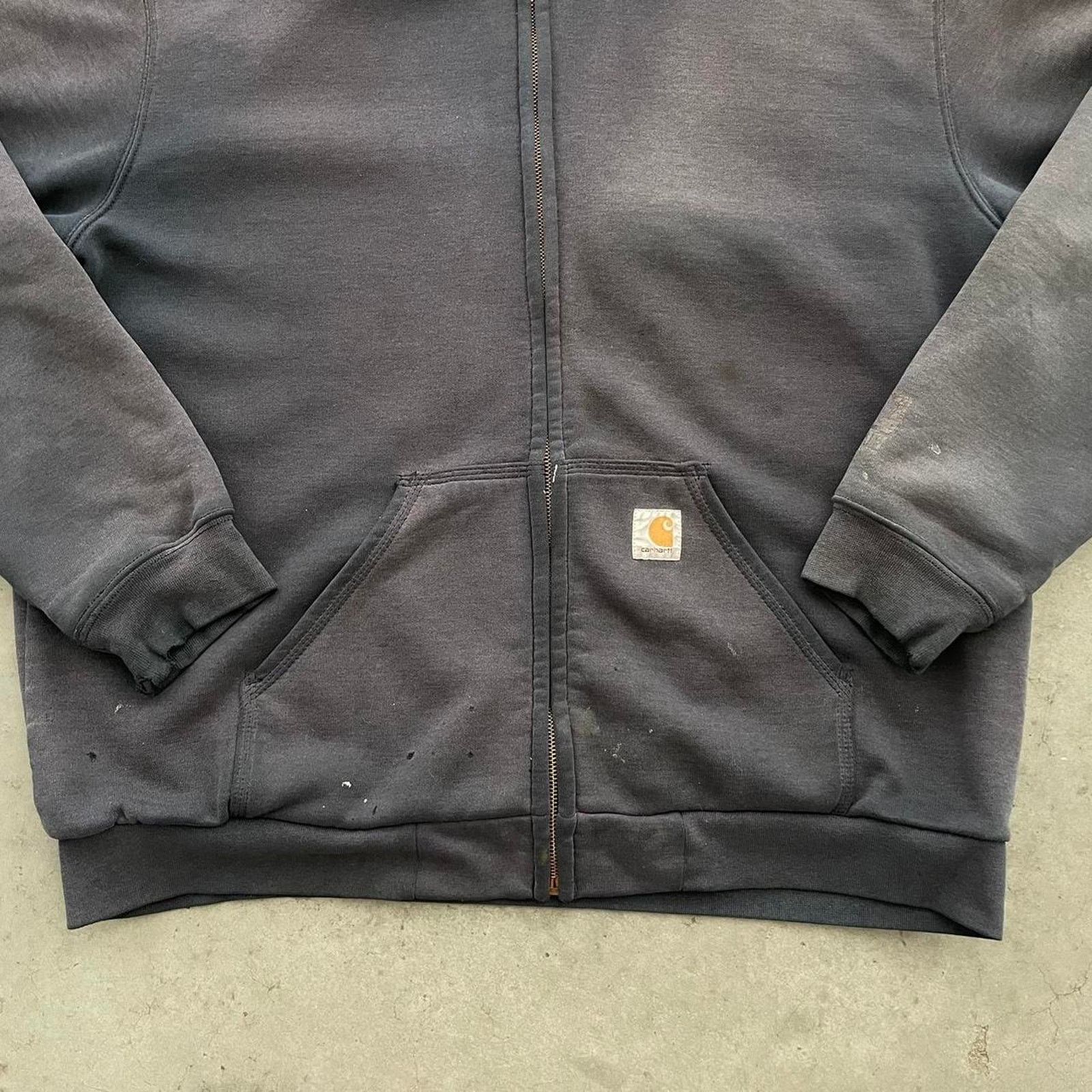 Carhartt Vintage Carhartt Distressed Heavy Navy Hoodie Size US L / EU 52-54 / 3 - 3 Thumbnail
