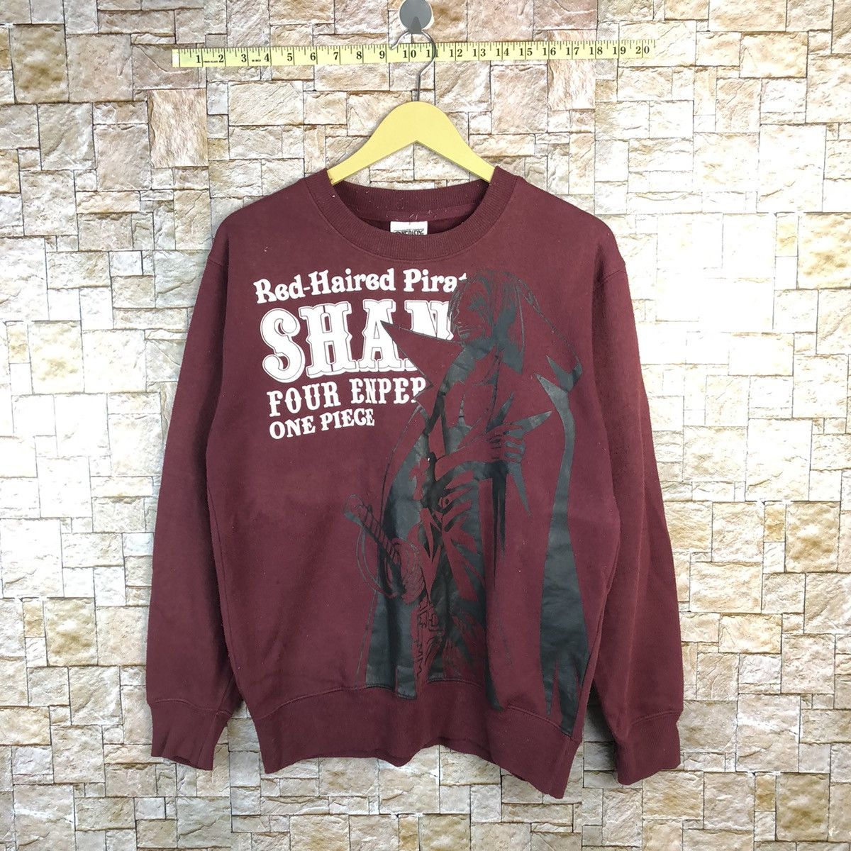 Anime Shank One Piece anima japan Maroon Sweatshirt #A705 Size US M / EU 48-50 / 2 - 1 Thumbnail