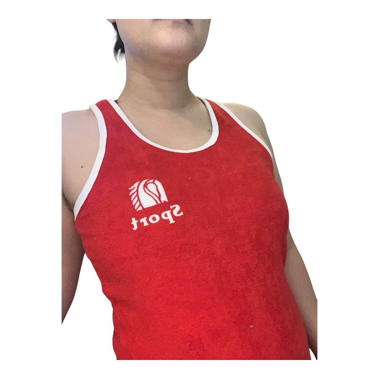 Vintage Vintage Authentic 80s Red Terrycloth Sports Tank Top Size M / US 6-8 / IT 42-44 - 9 Thumbnail