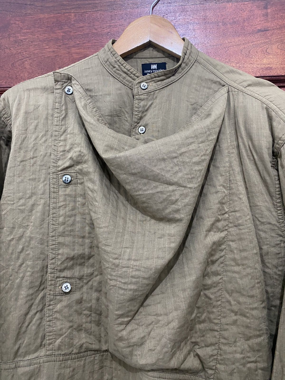 Issey Miyake Archive 80s Mandarin Collar Wrinkles Unstructure Shirt Size US S / EU 44-46 / 1 - 6 Thumbnail