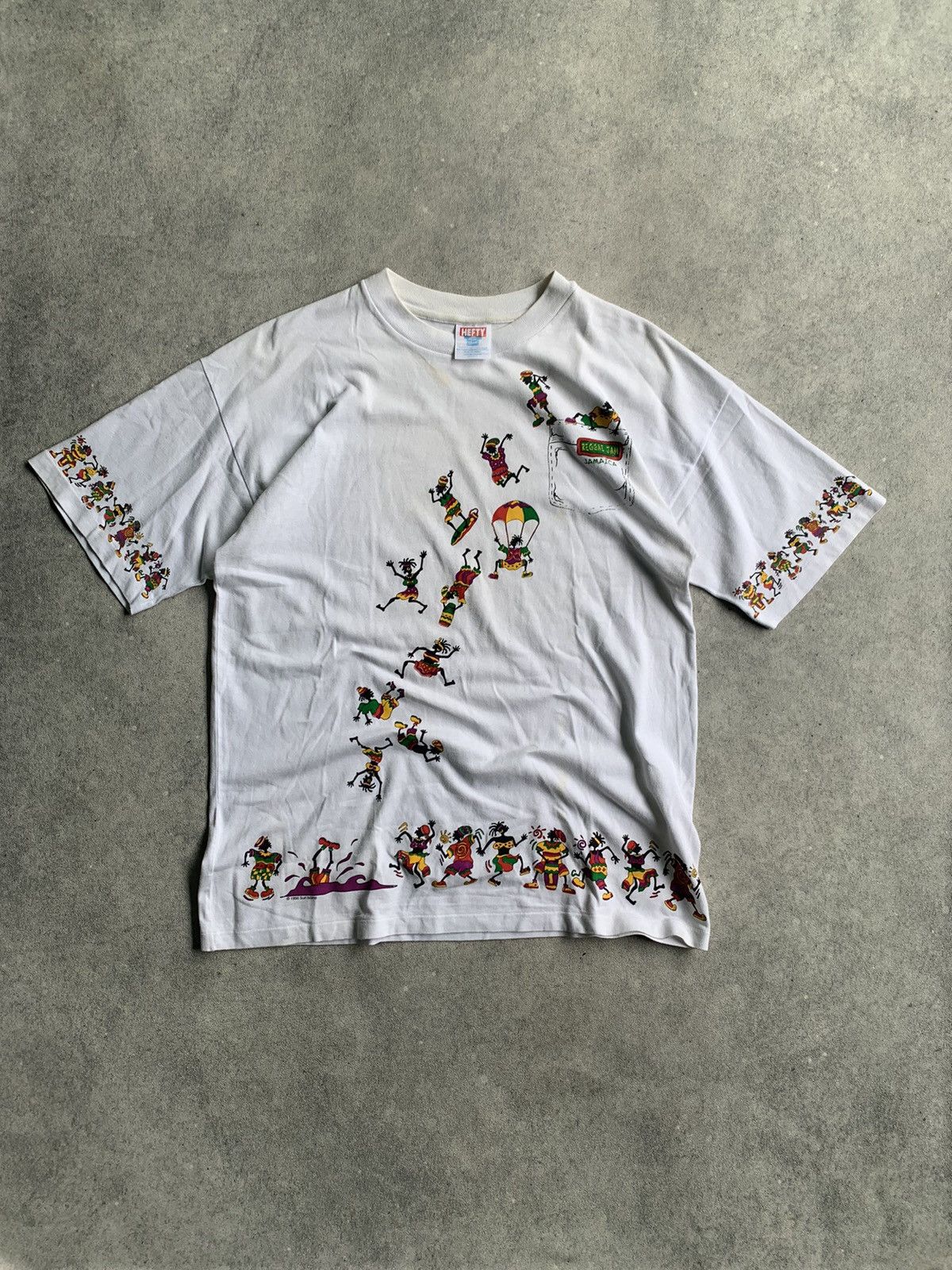 Vintage Vintage 90s Jamaica Reggae Jam Rasta Singgle Stitch Size US L / EU 52-54 / 3 - 1 Thumbnail