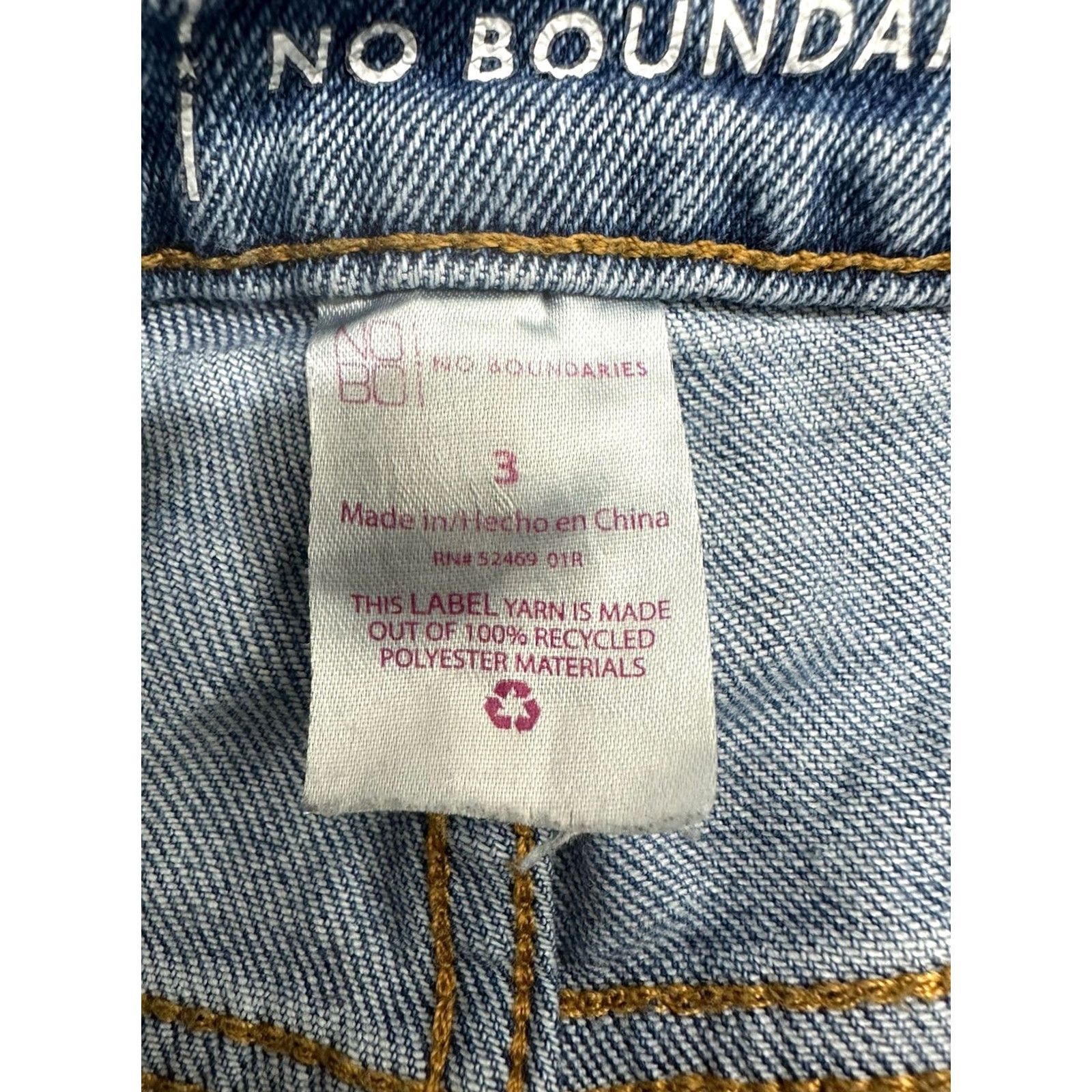 Vintage NO Boundaries NOBO Womens Juniors Jeans Size 3 Distressed Denim Jeans Pants Blue Regular Rise Mid 26.5in Inseam 25in Waist Womens Size 26" / US 2 / IT 38 - 5 Thumbnail