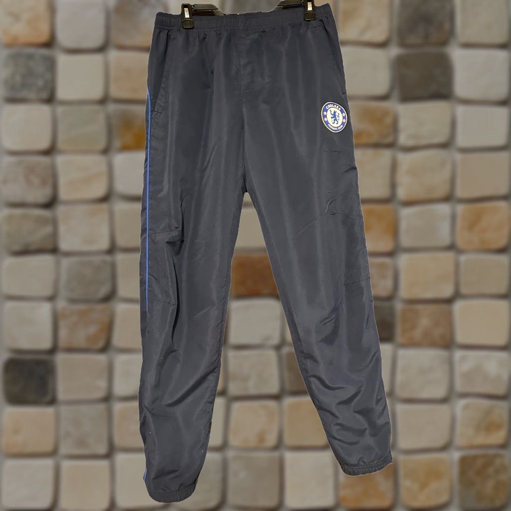 Vintage Chelsea Football Club Soccer Track Pants Men M Navy Blue Logo Embroidered Size US 31 - 1 Thumbnail