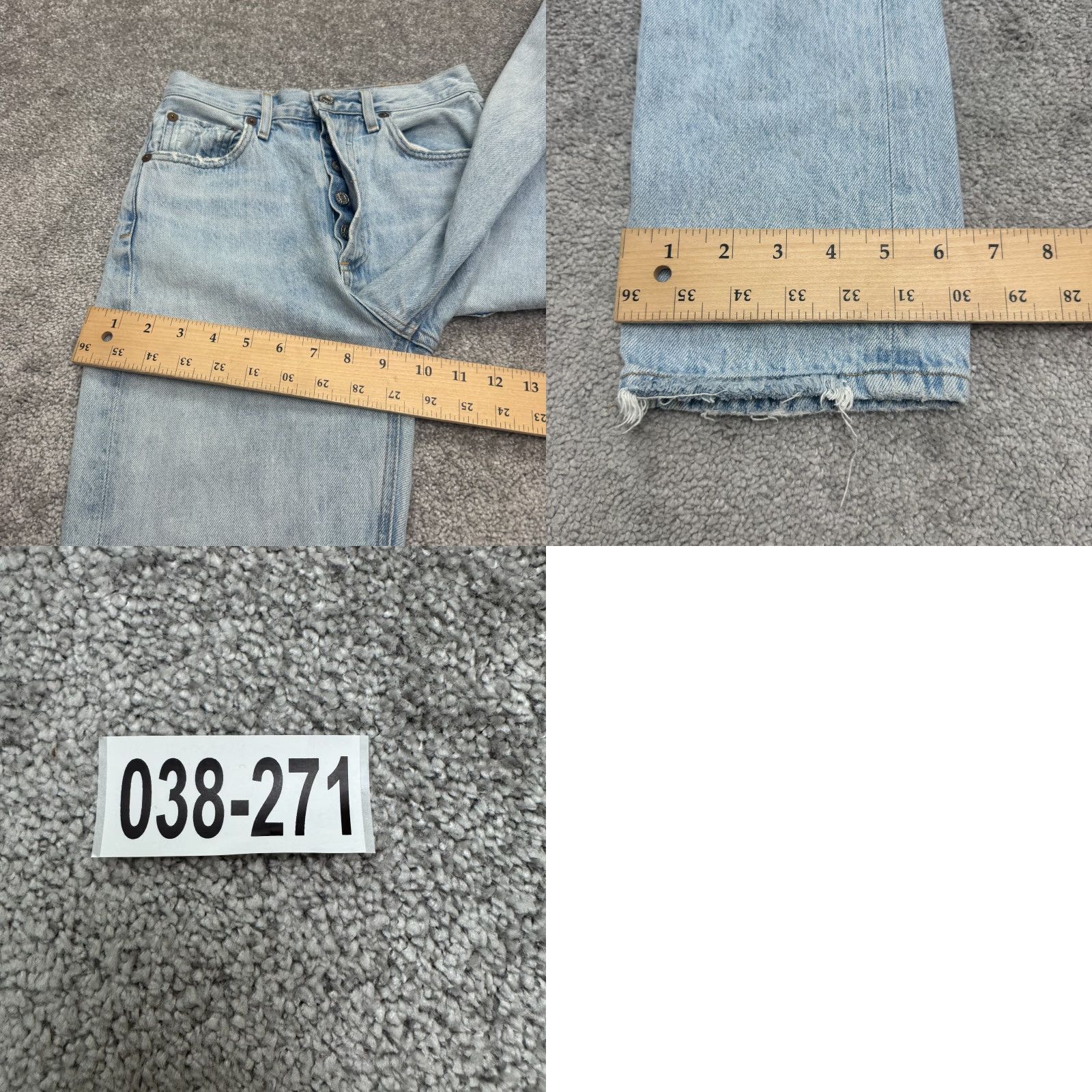 Agolde AGOLDE Jeans Womens 25 Light Wash Distressed Straight Crop High Rise Denim Pants Size 42" / US 20 - 10 Thumbnail