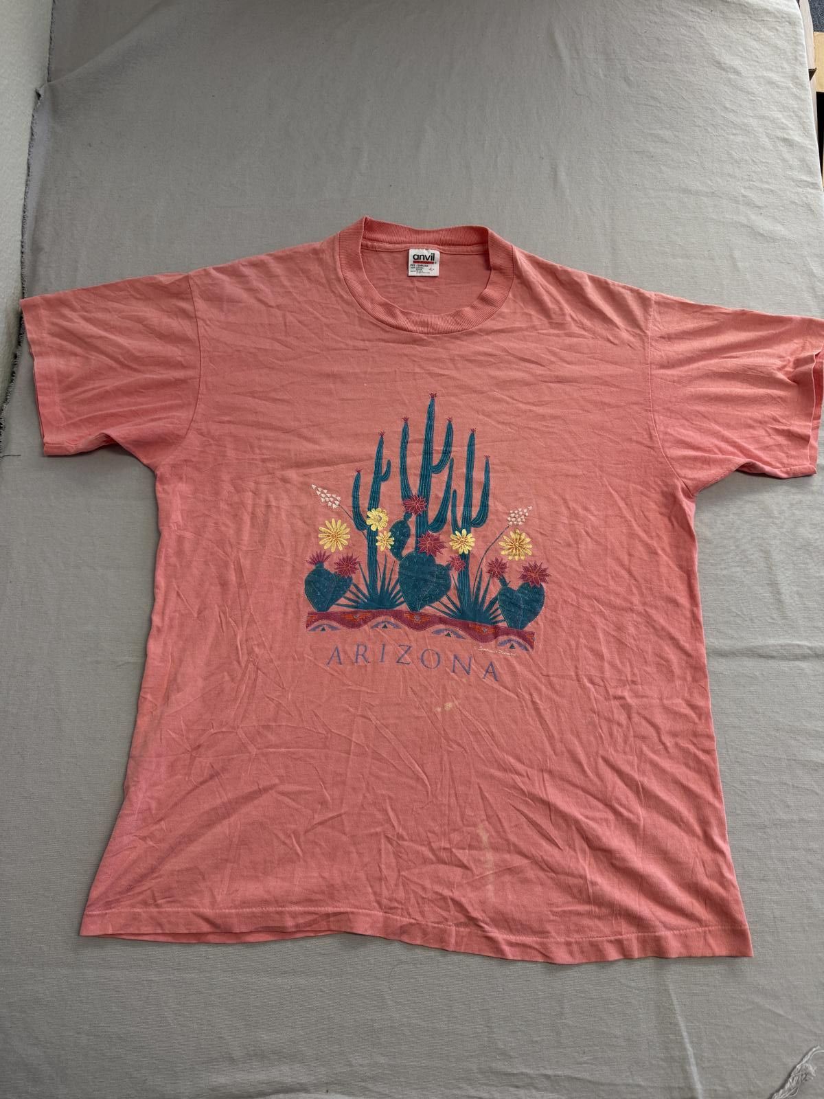Anvil Vintage Arizona T-shirt Cactus Pink Pastel Tee - L Size US L / EU 52-54 / 3 - 1 Thumbnail