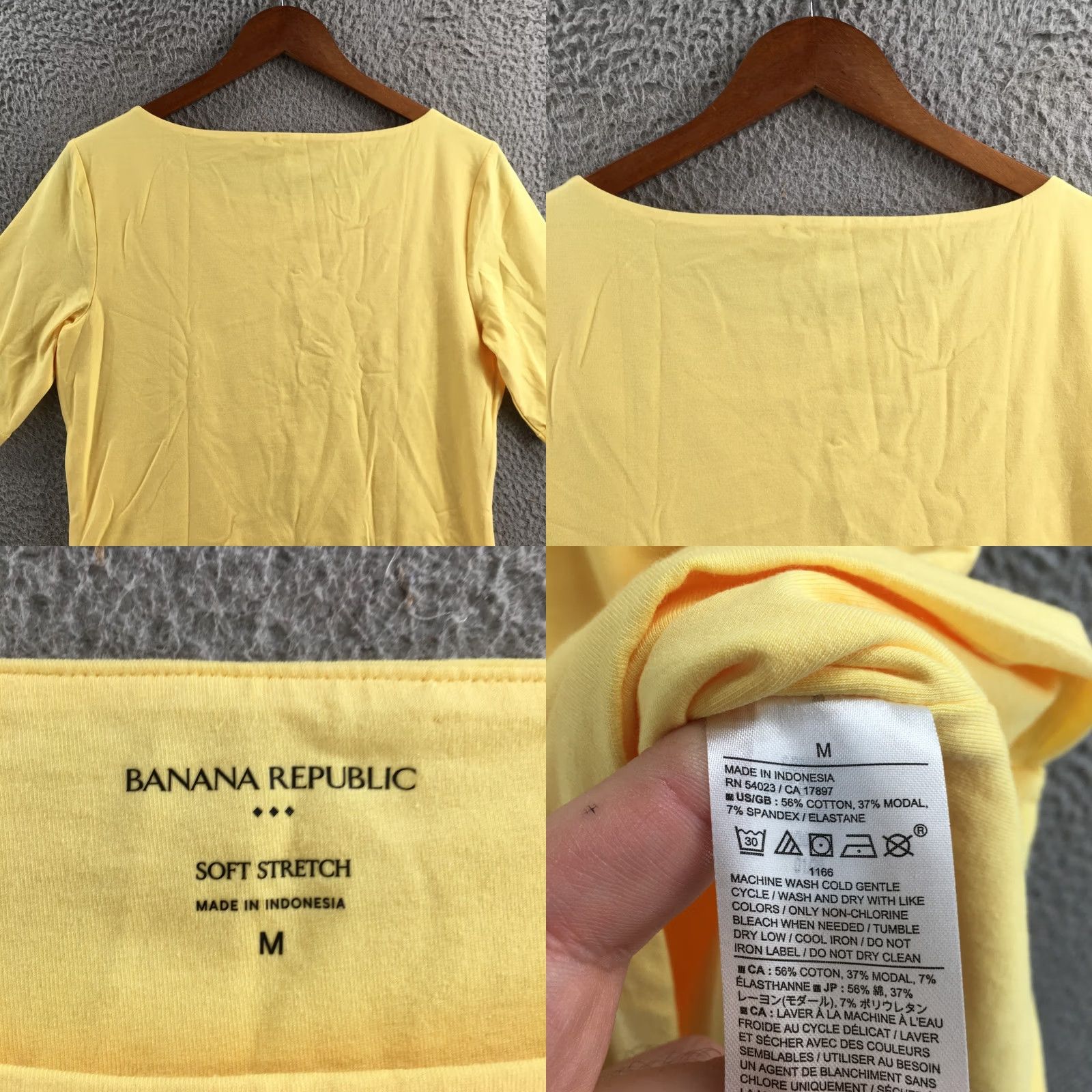 Banana Republic Banana Republic Shirt Womens M Soft Stretch Scoop Neck Yellow Short Sleeve Top Size M / US 6-8 / IT 42-44 - 8 Thumbnail