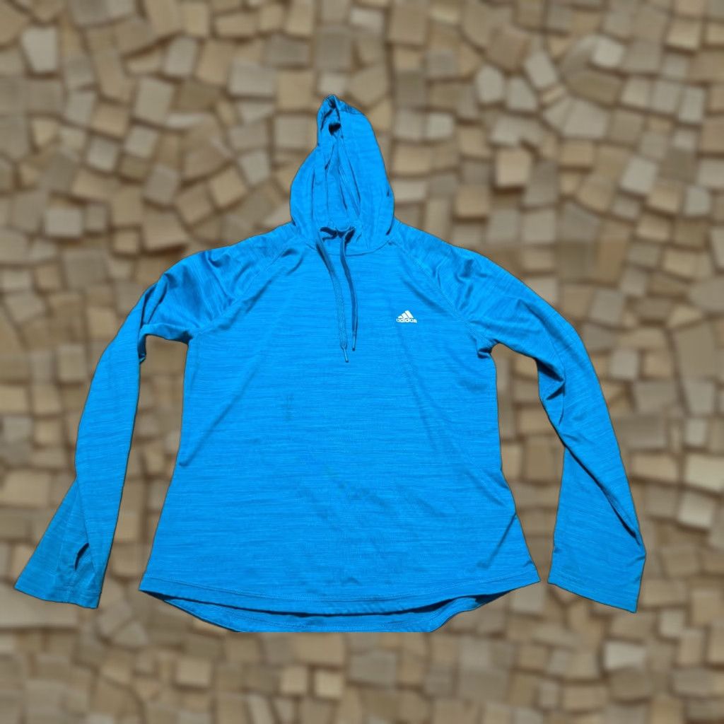 Adidas Adidas Hoodie Womens Large Blue Long Sleeve Pullover Climalite Size L / US 10 / IT 46 - 1 Thumbnail