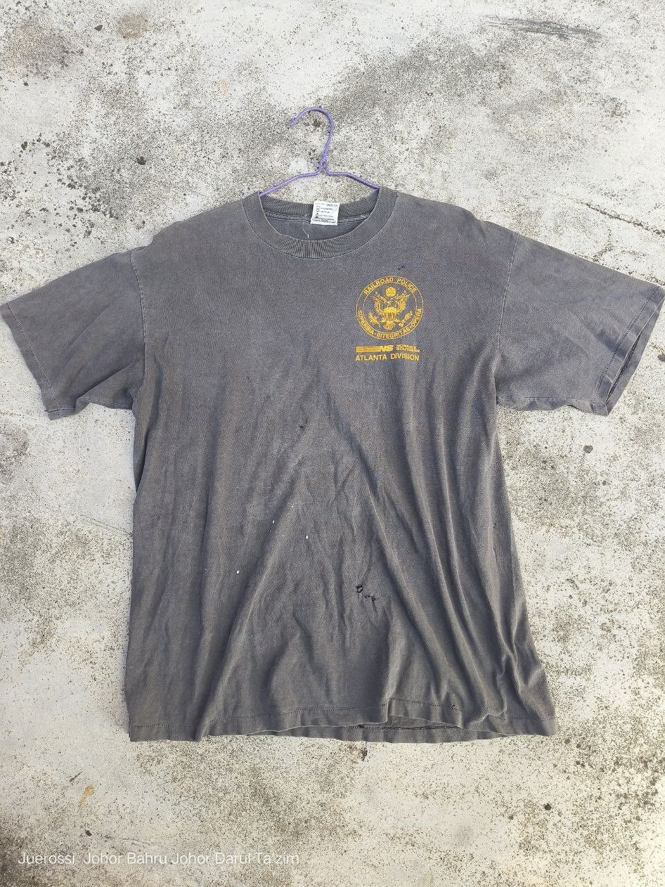 Vintage Vintage Perfectly Thrashed Sunfaded Railroad Police Tee Size US L / EU 52-54 / 3 - 3 Thumbnail