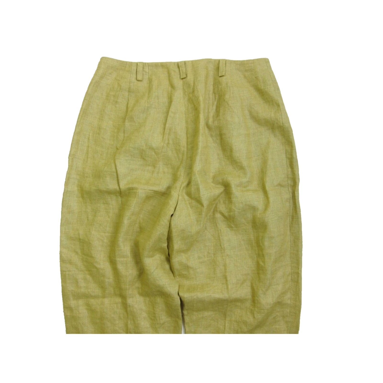 Ellen Tracy Ellen Tracy Women 100% Linen Yellow Pocket High Rise Pleat Pant Shirt? Size 32" / US 10 / IT 46 - 5 Thumbnail