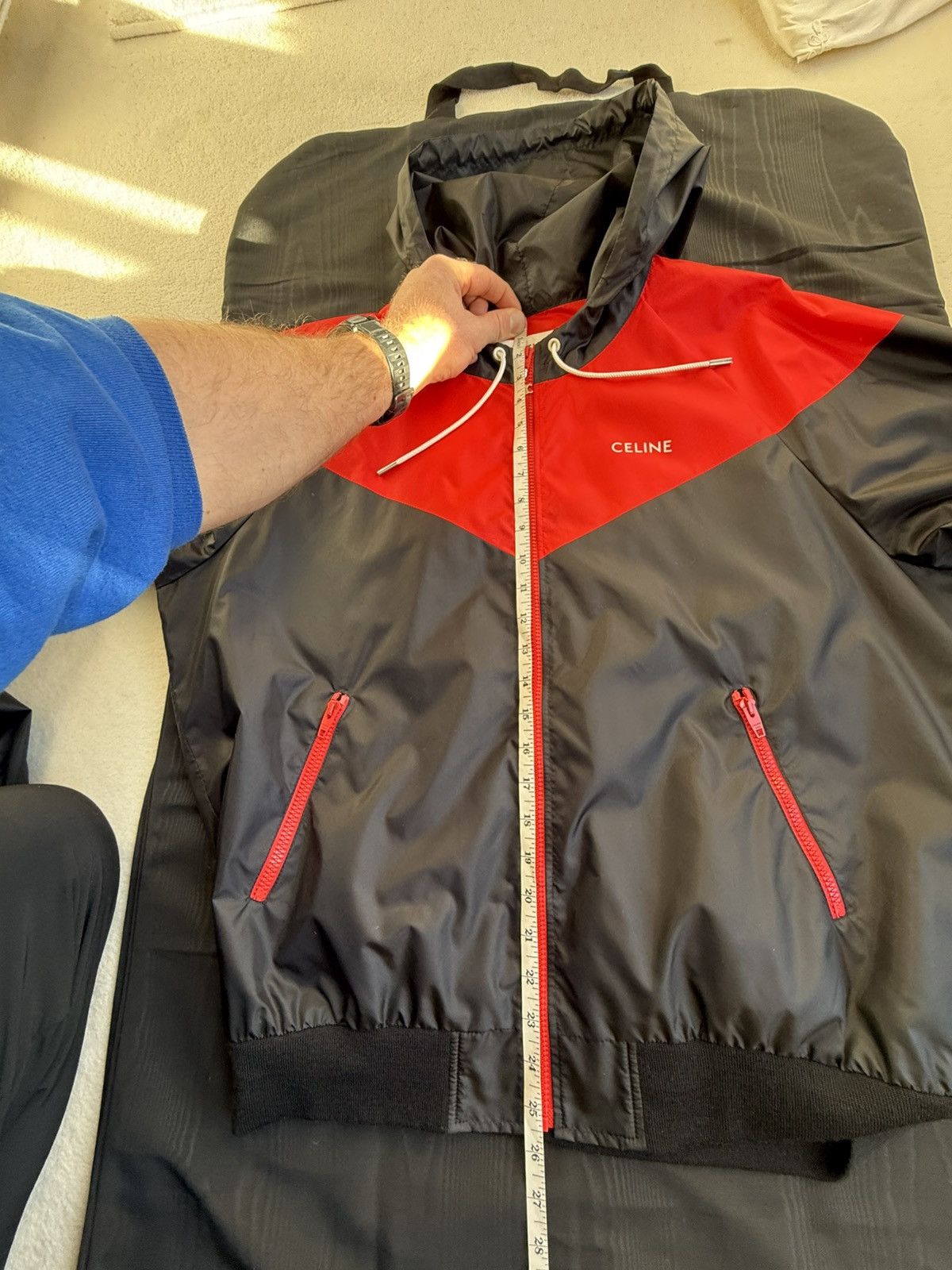 Celine SS21 Celine windbreaker hoodie jacket Hedi Slimane logo 52 Size US L / EU 52-54 / 3 - 6 Thumbnail